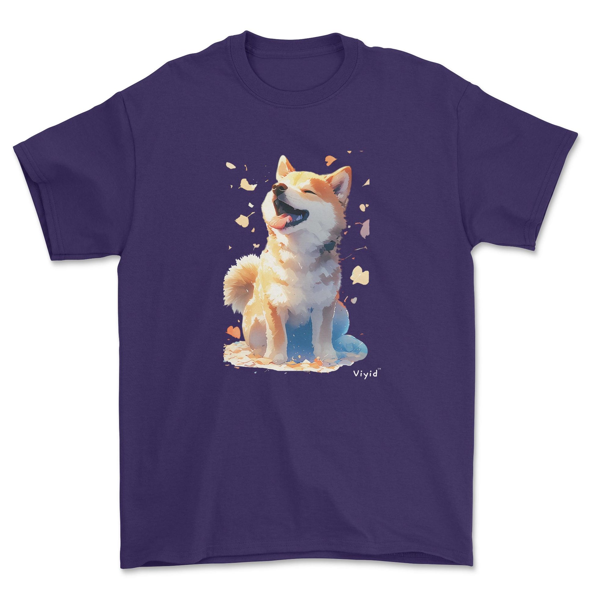 Japanese Shiba Inu adult t-shirt purple