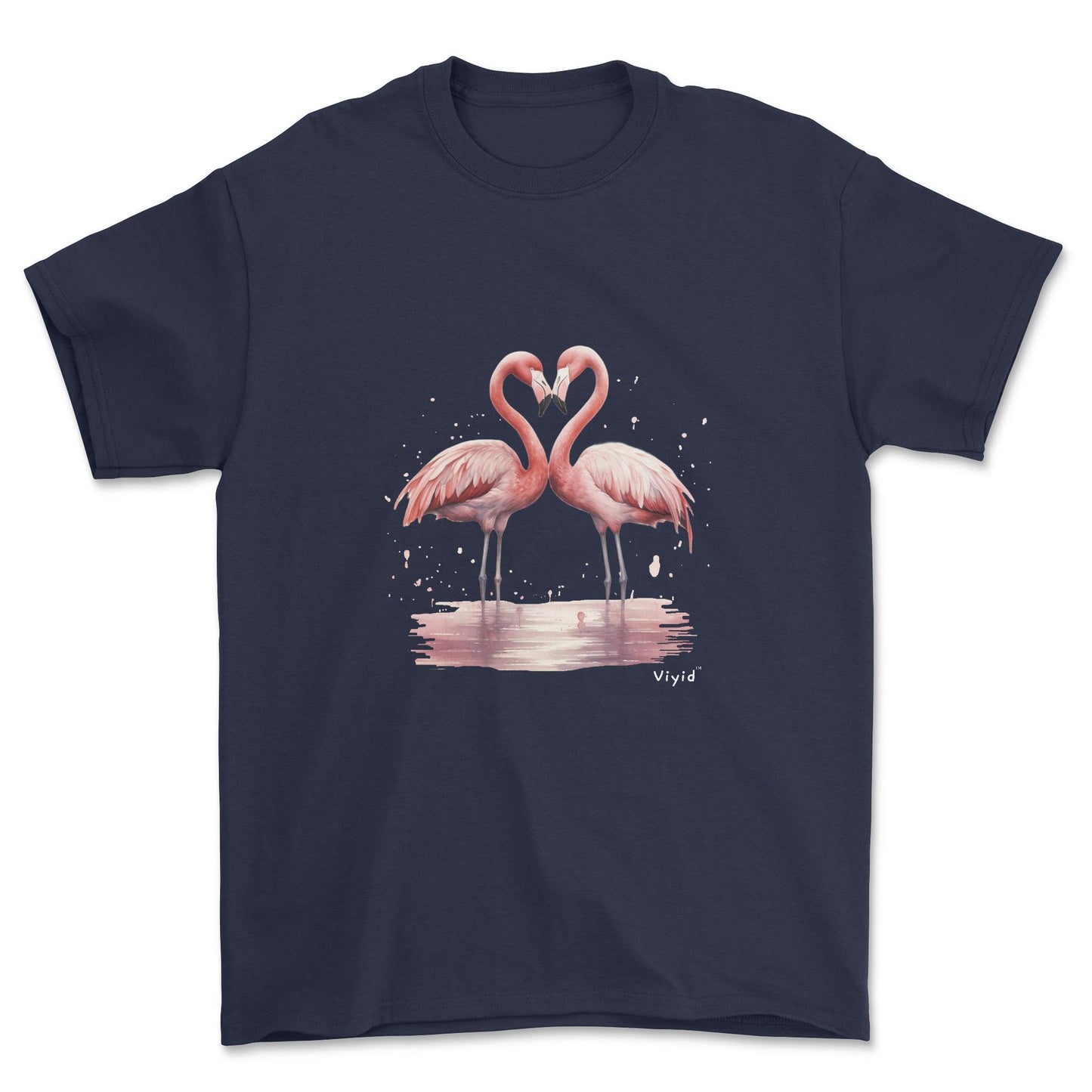 flamingo love adult t-shirt navy
