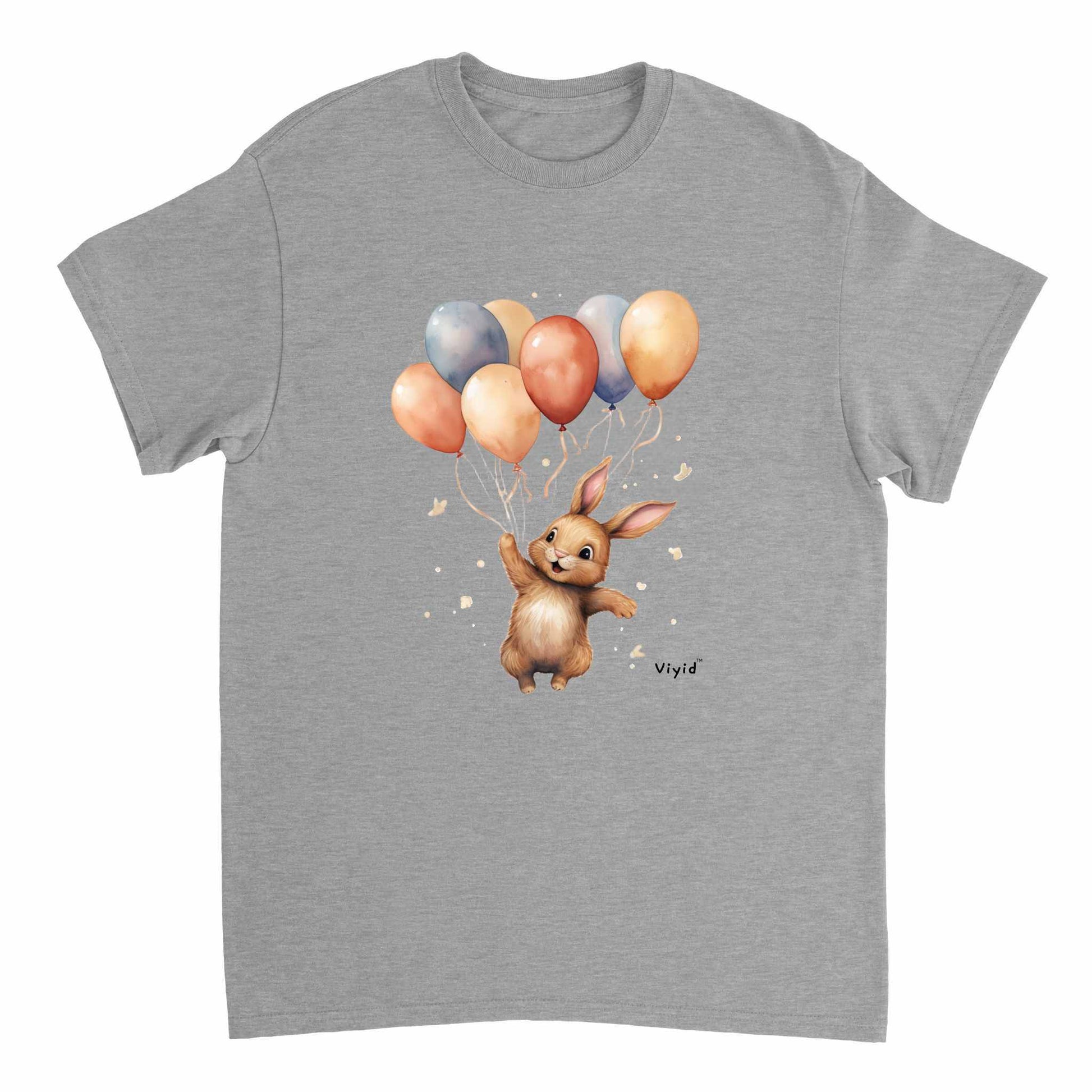 bunny with balloons youth t-shirt sports grey