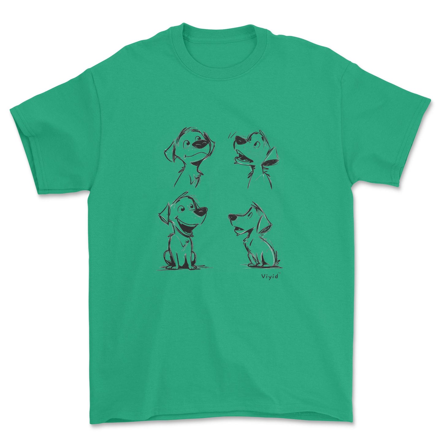 expressive puppy pencil drawing youth t-shirt irish green