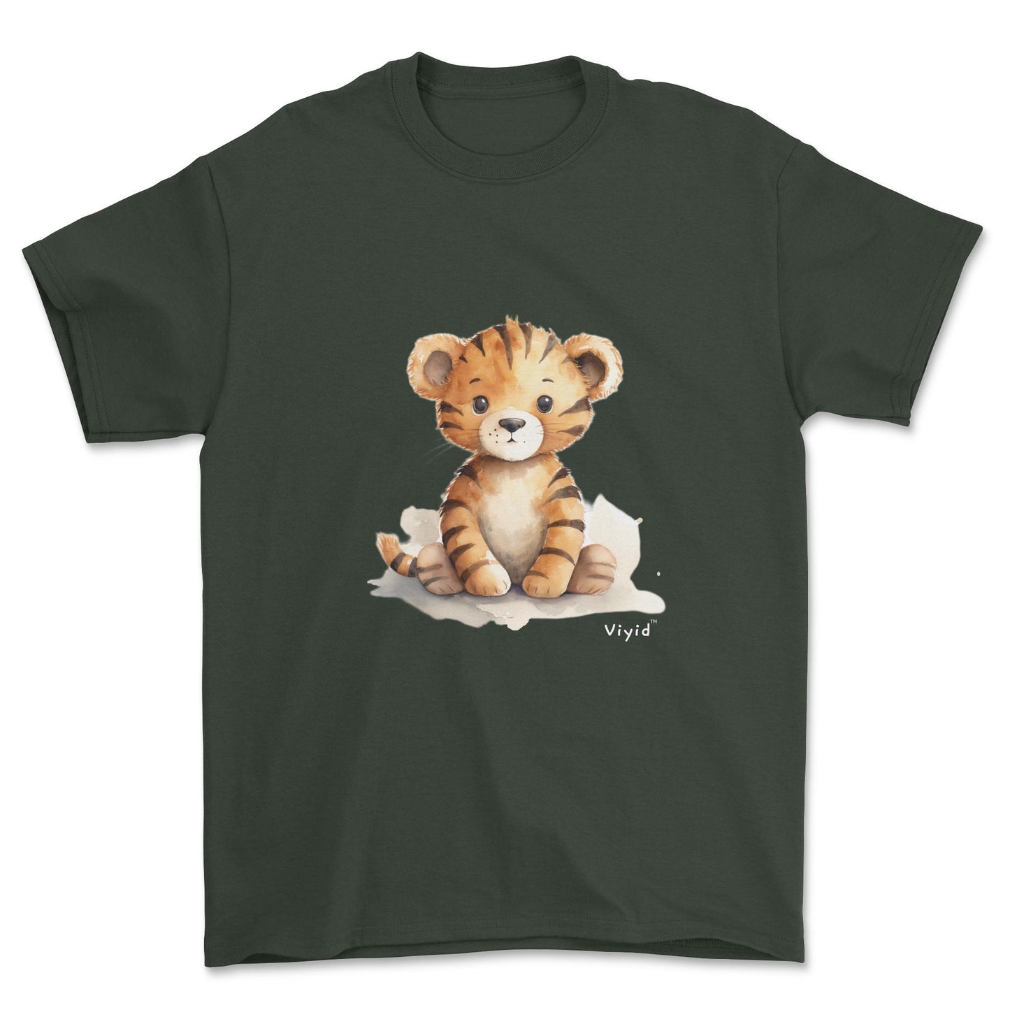 cartoon tiger youth t-shirt forest green