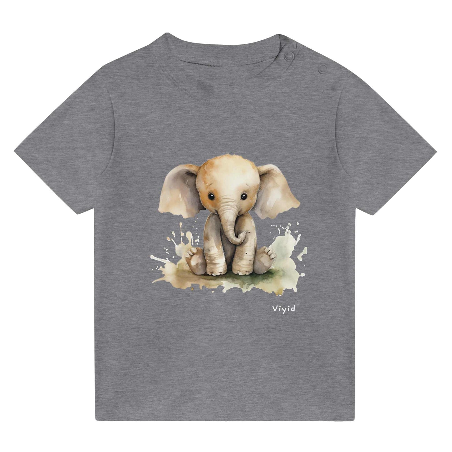 baby elephant baby t-shirt heather gray