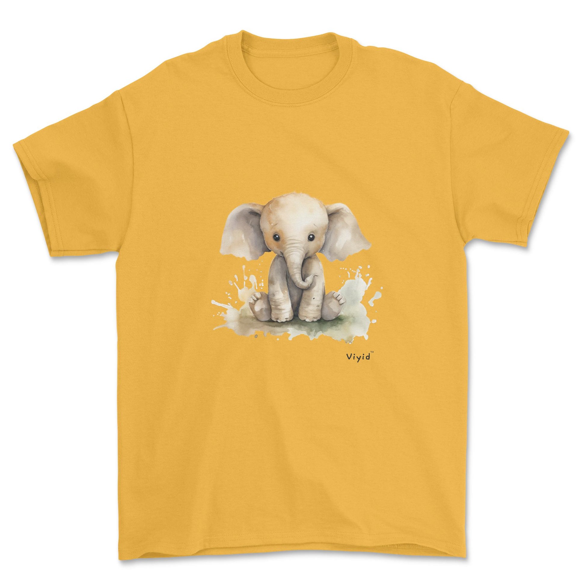 baby elephant adult t-shirt gold
