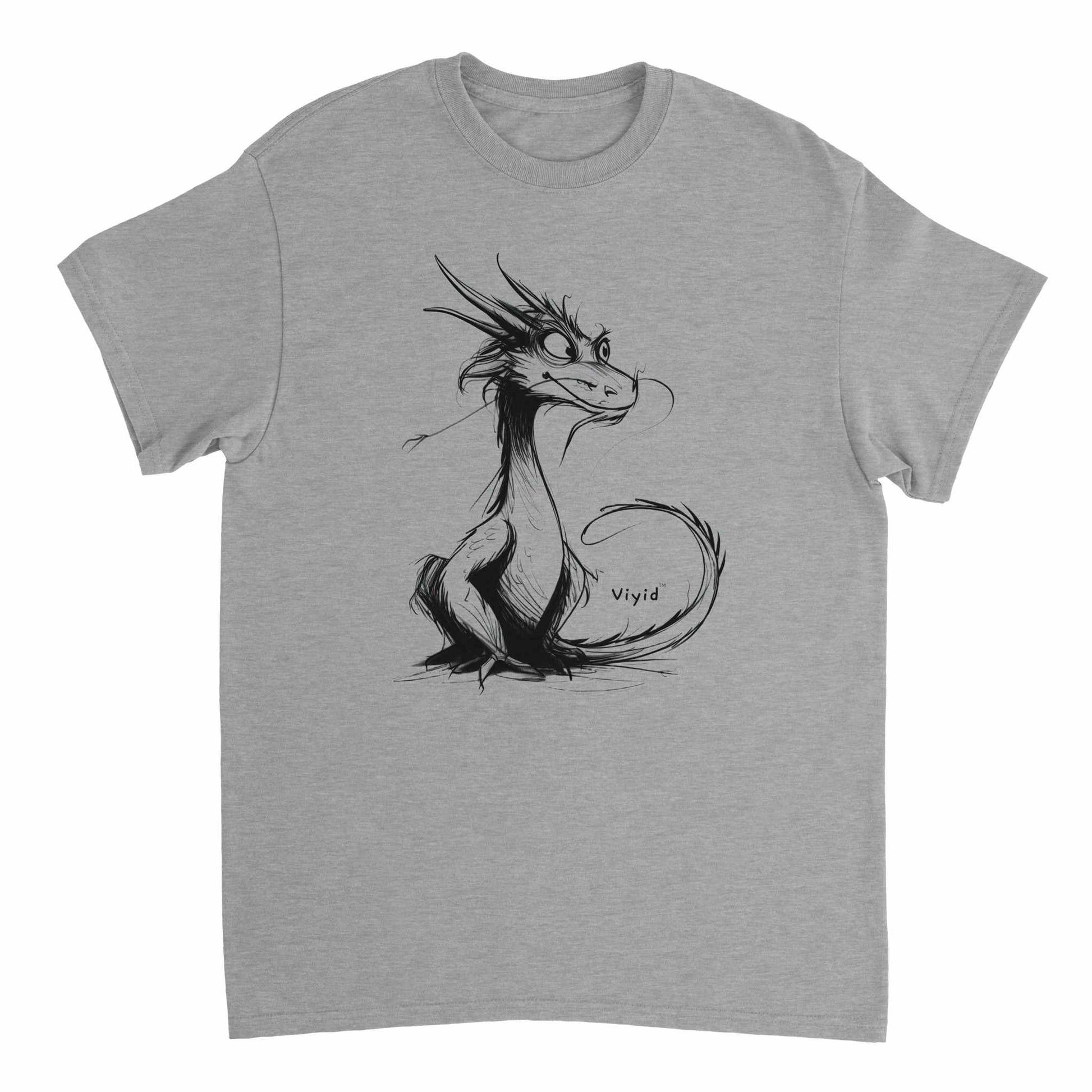 2024 year of dragon pencil drawing adult t-shirt sports grey