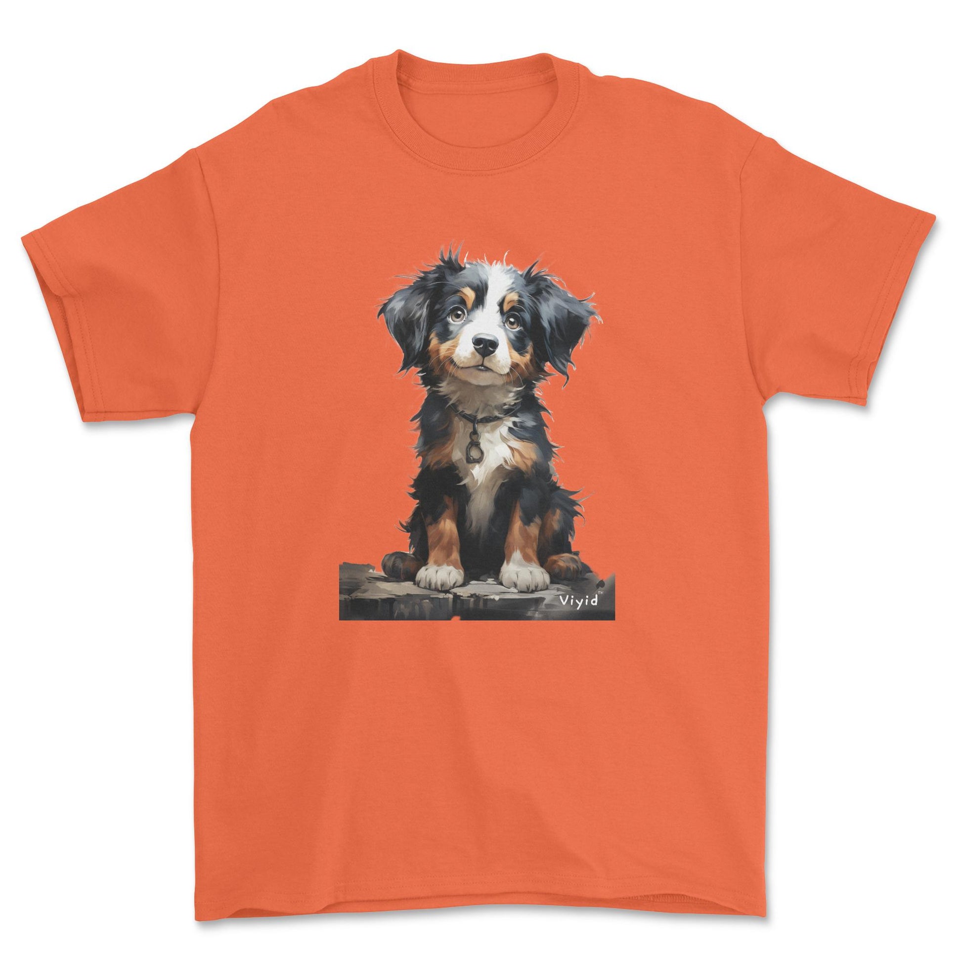 baby Bernese Mountain Dog adult t-shirt orange