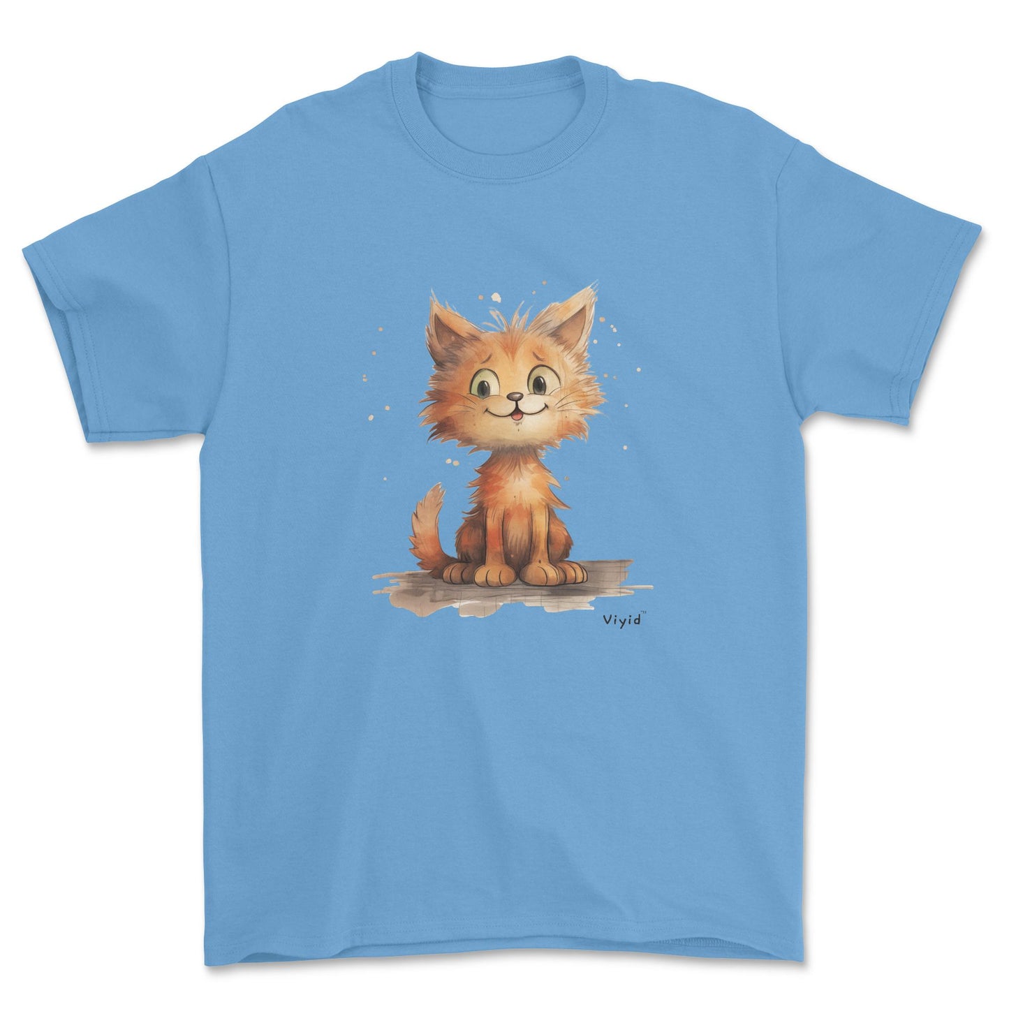 orange persian cat youth t-shirt carolina blue