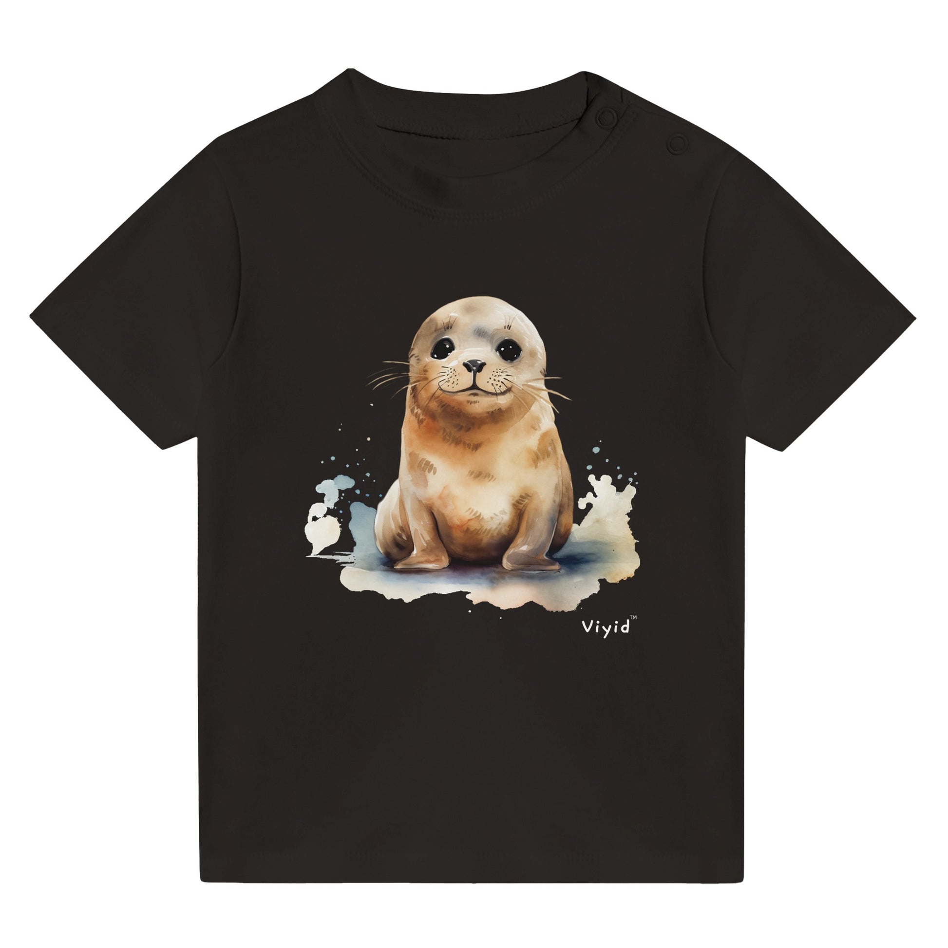 baby seal toddler t-shirt black
