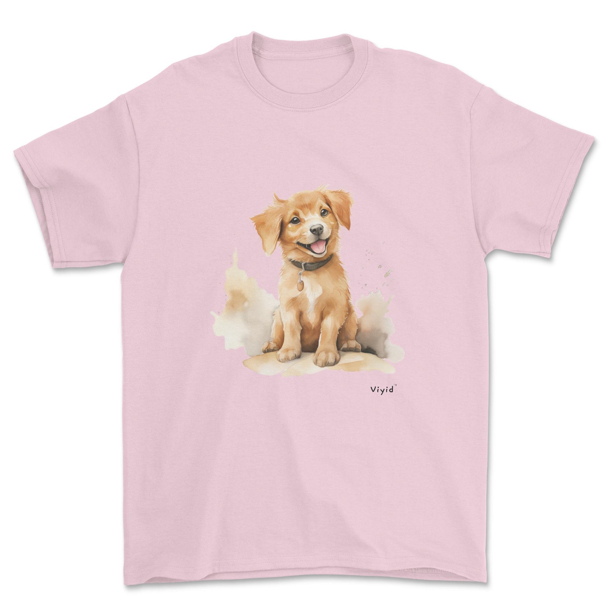 golden retriever adult t-shirt light pink