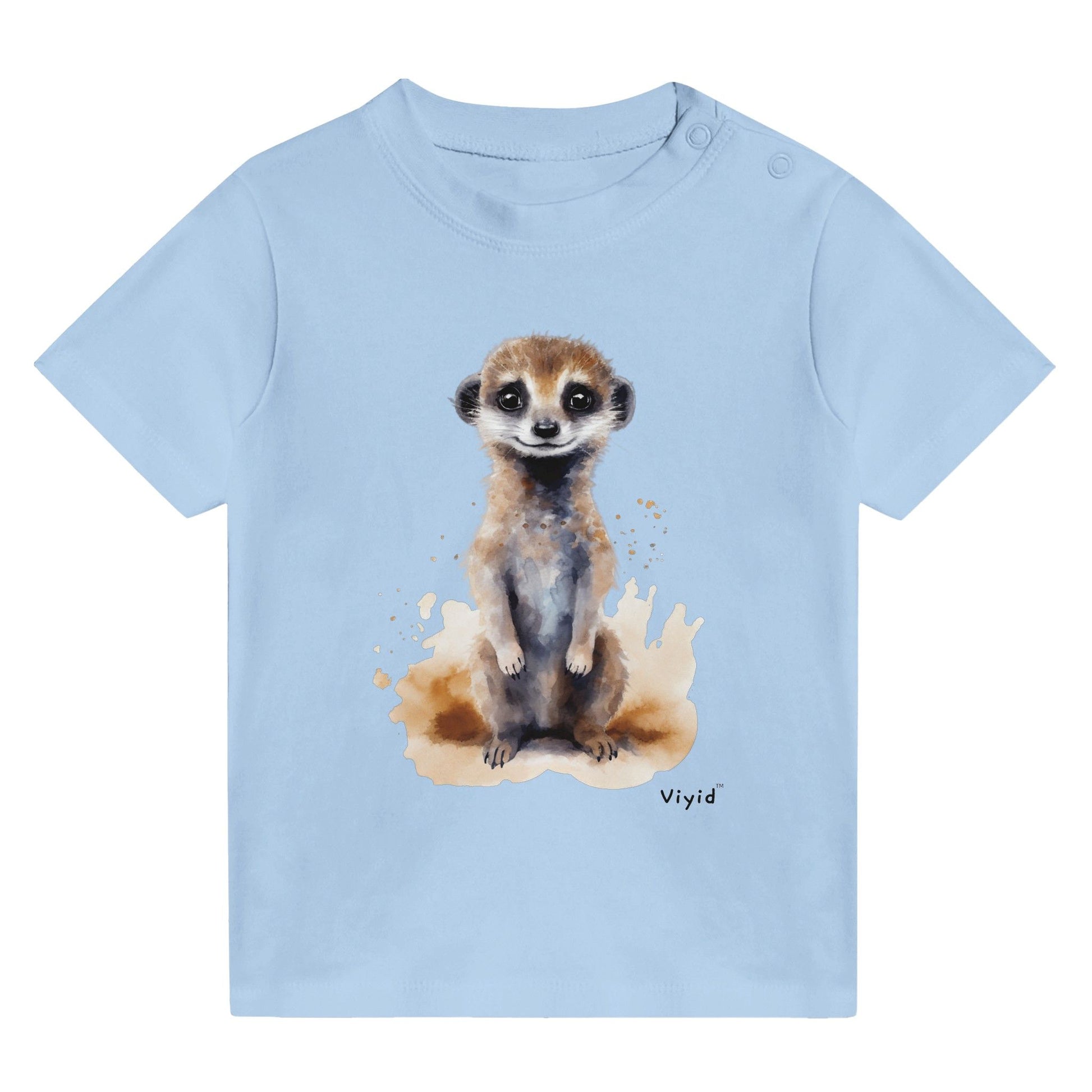 standing meerkat baby t-shirt baby blue