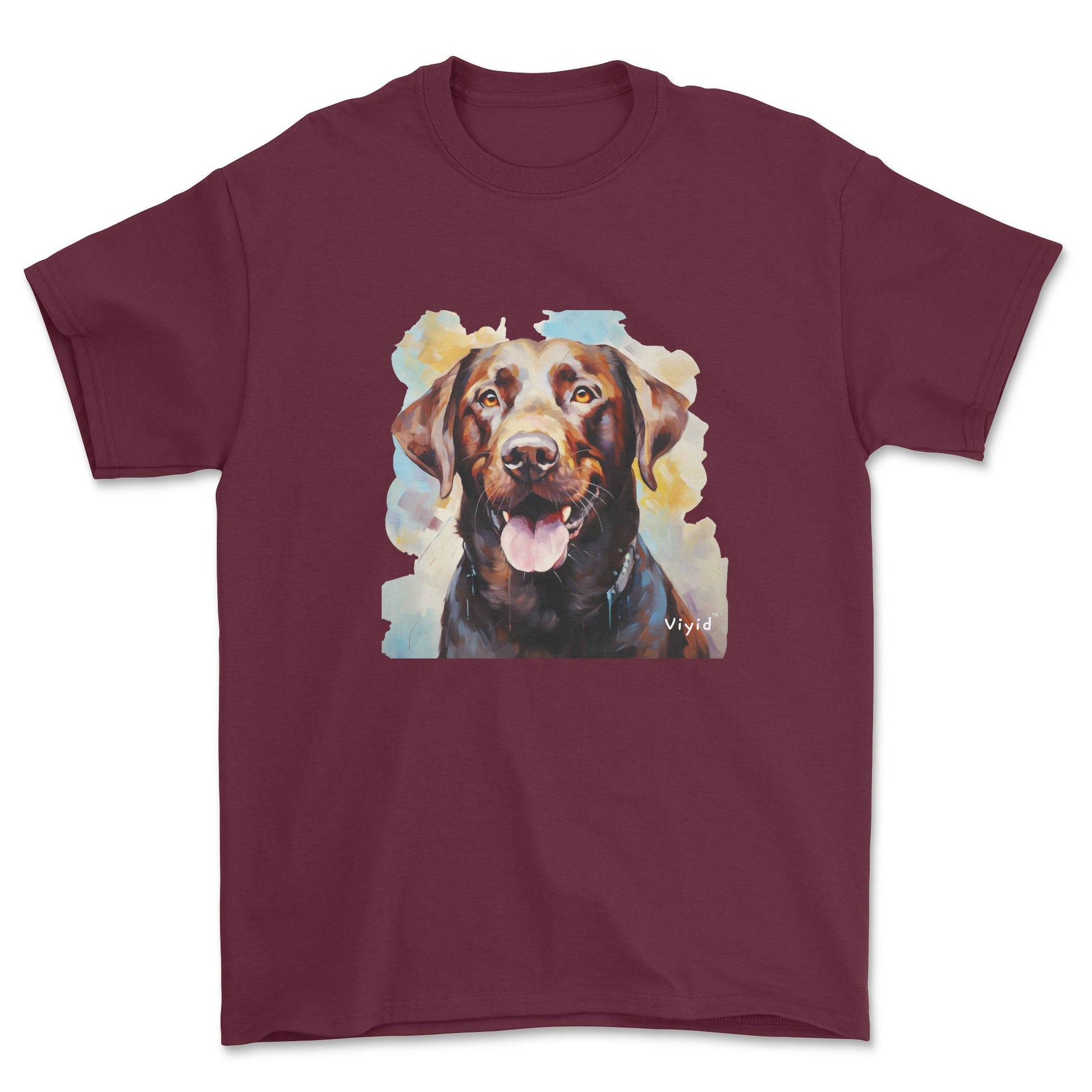 chocolate Labrador Retriever youth t-shirt maroon