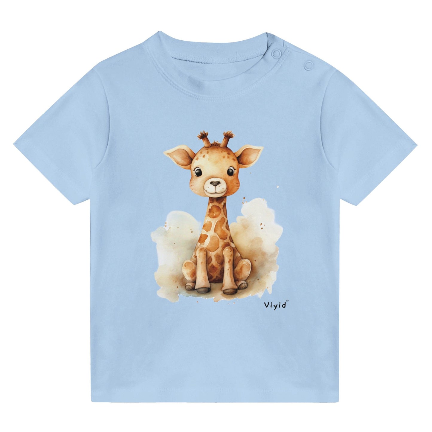 baby giraffe toddler t-shirt baby blue