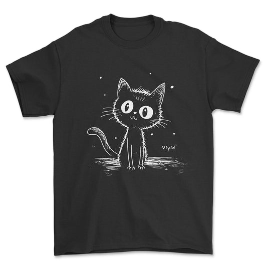 cat sketch adult t-shirt black