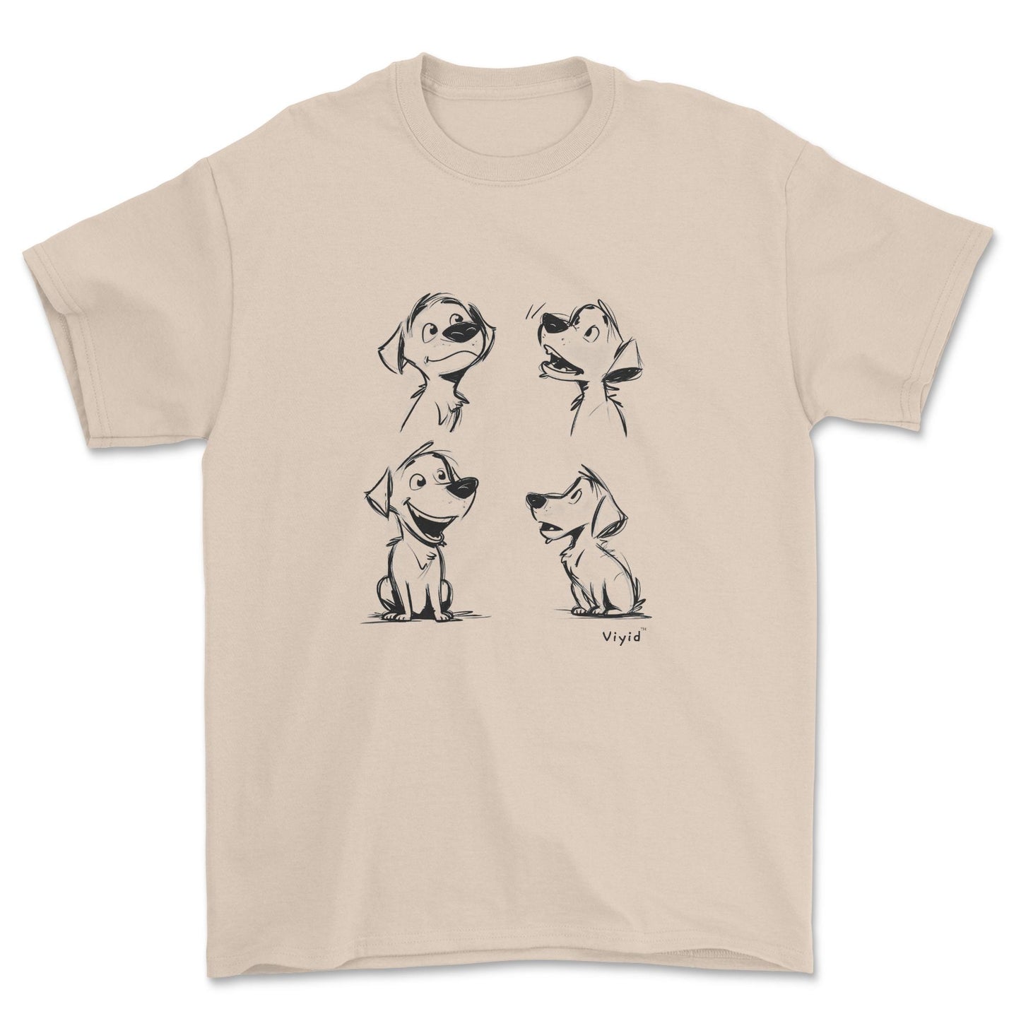 expressive puppy pencil drawing adult t-shirt sand