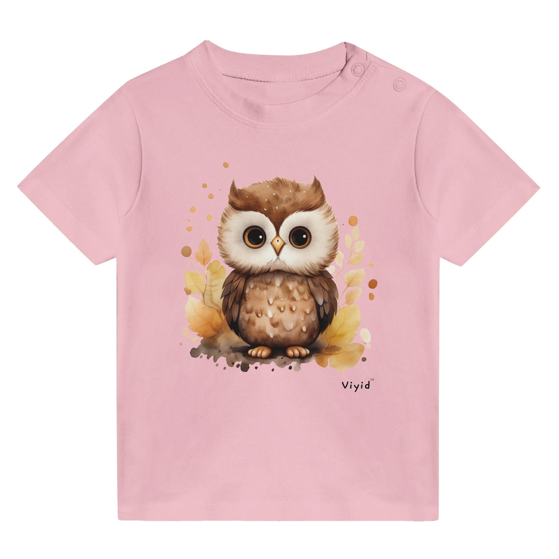 nocturnal owl baby t-shirt pink