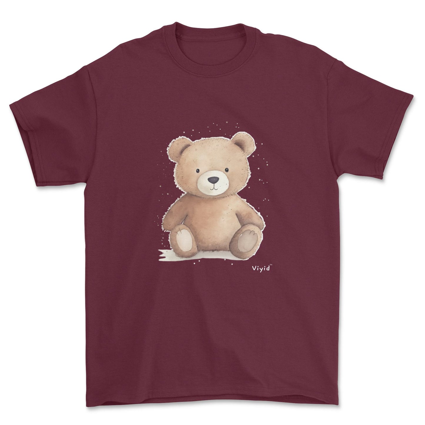 brown bear adult t-shirt maroon