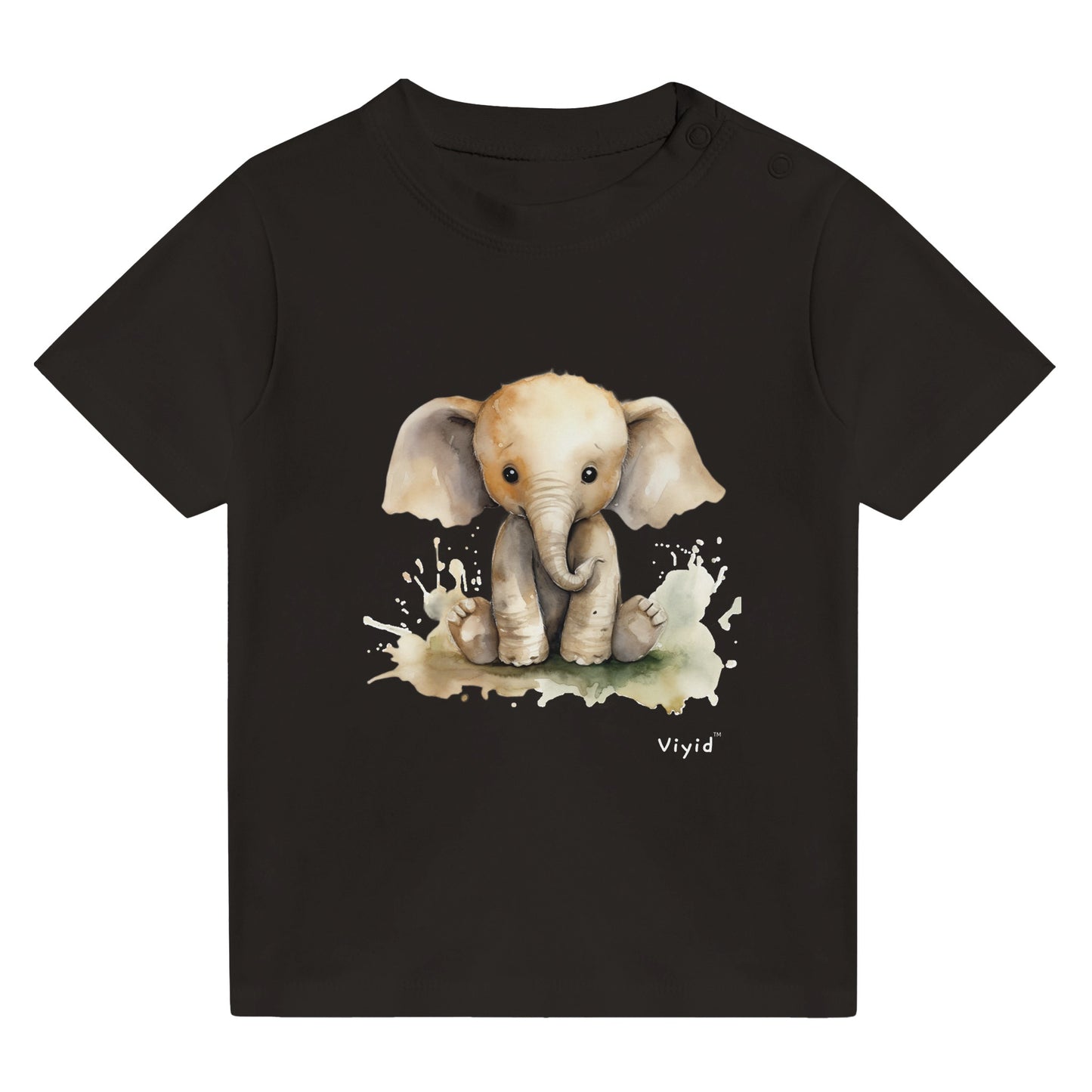 baby elephant baby t-shirt black