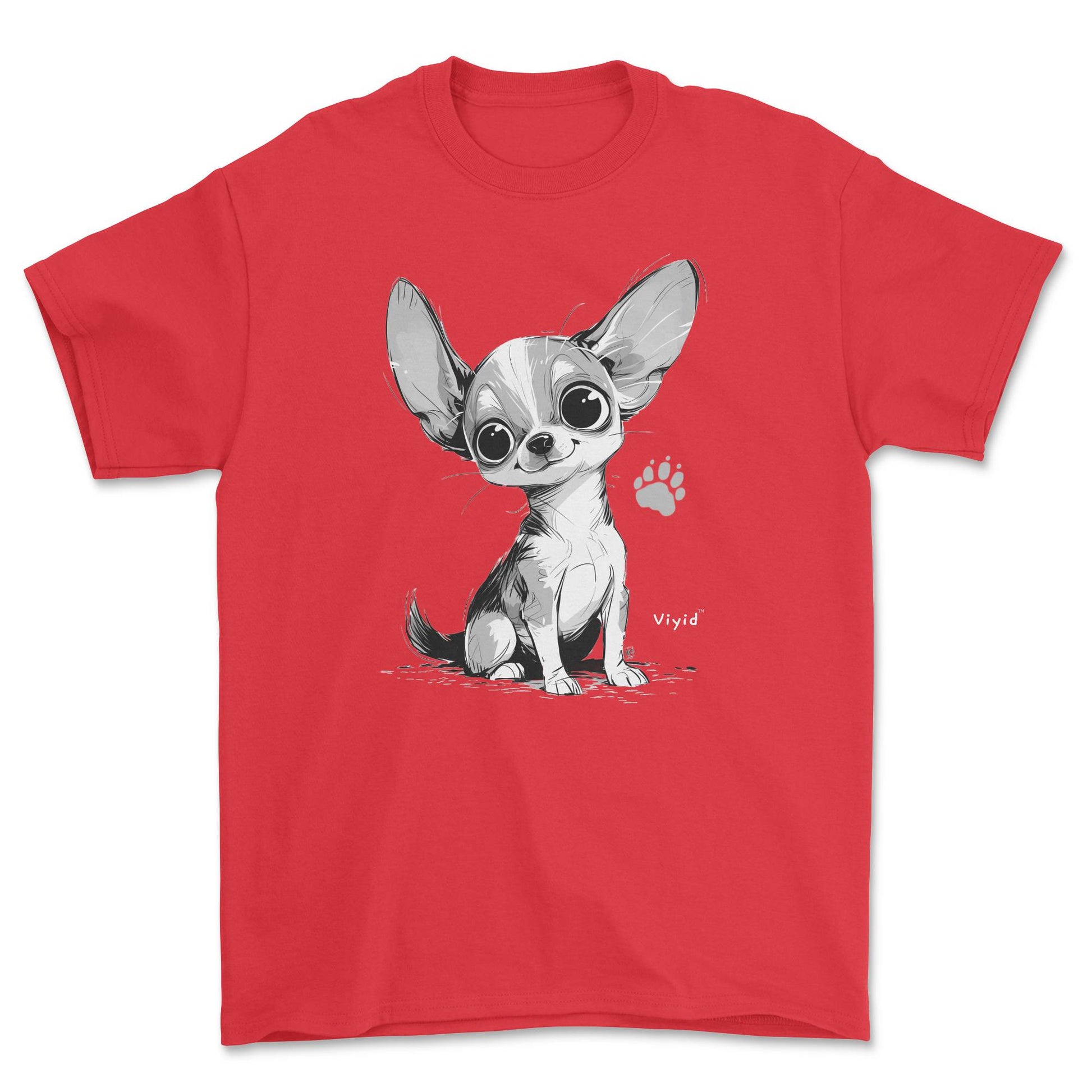 paw print chihuahua adult t-shirt red