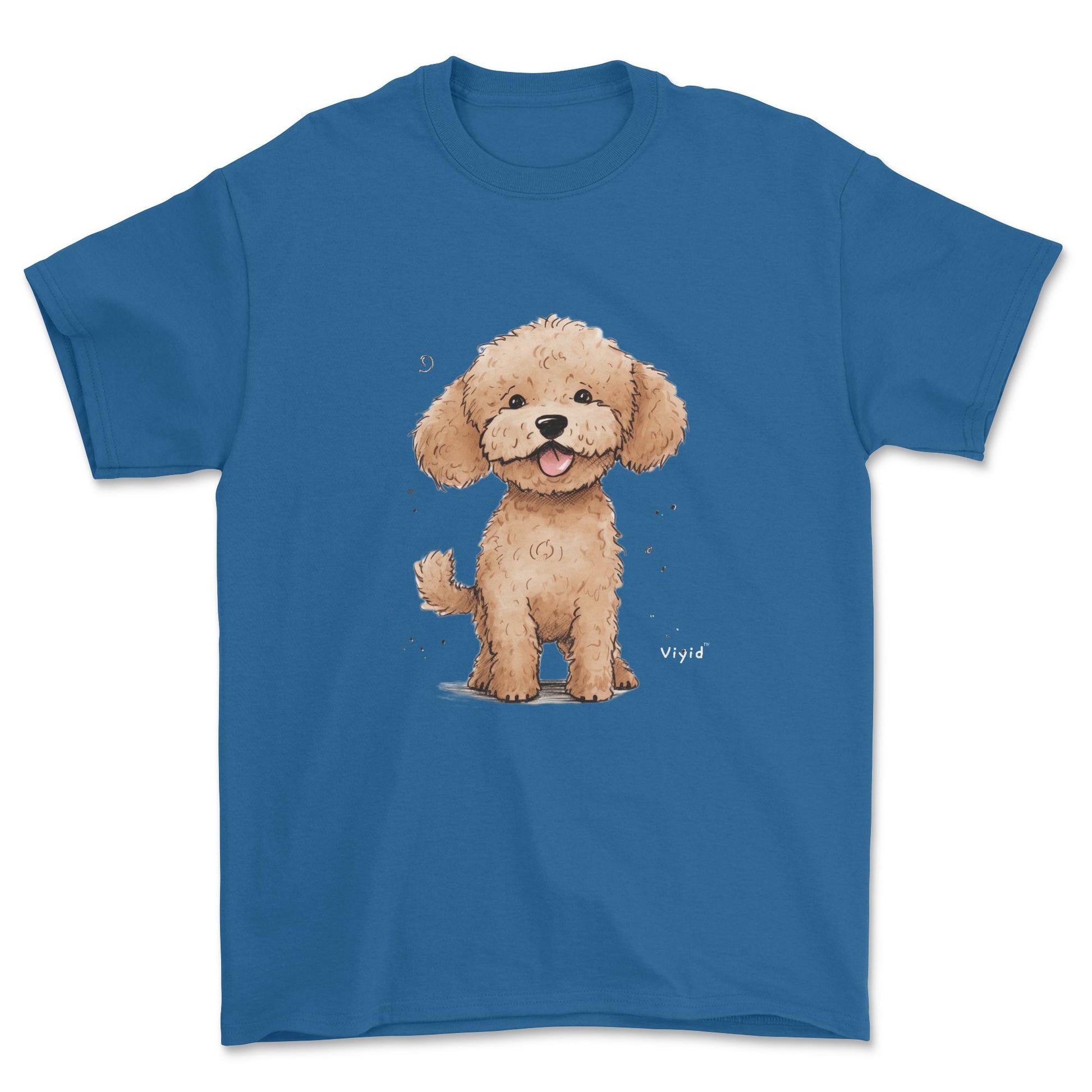 brown poodle youth t-shirt royal