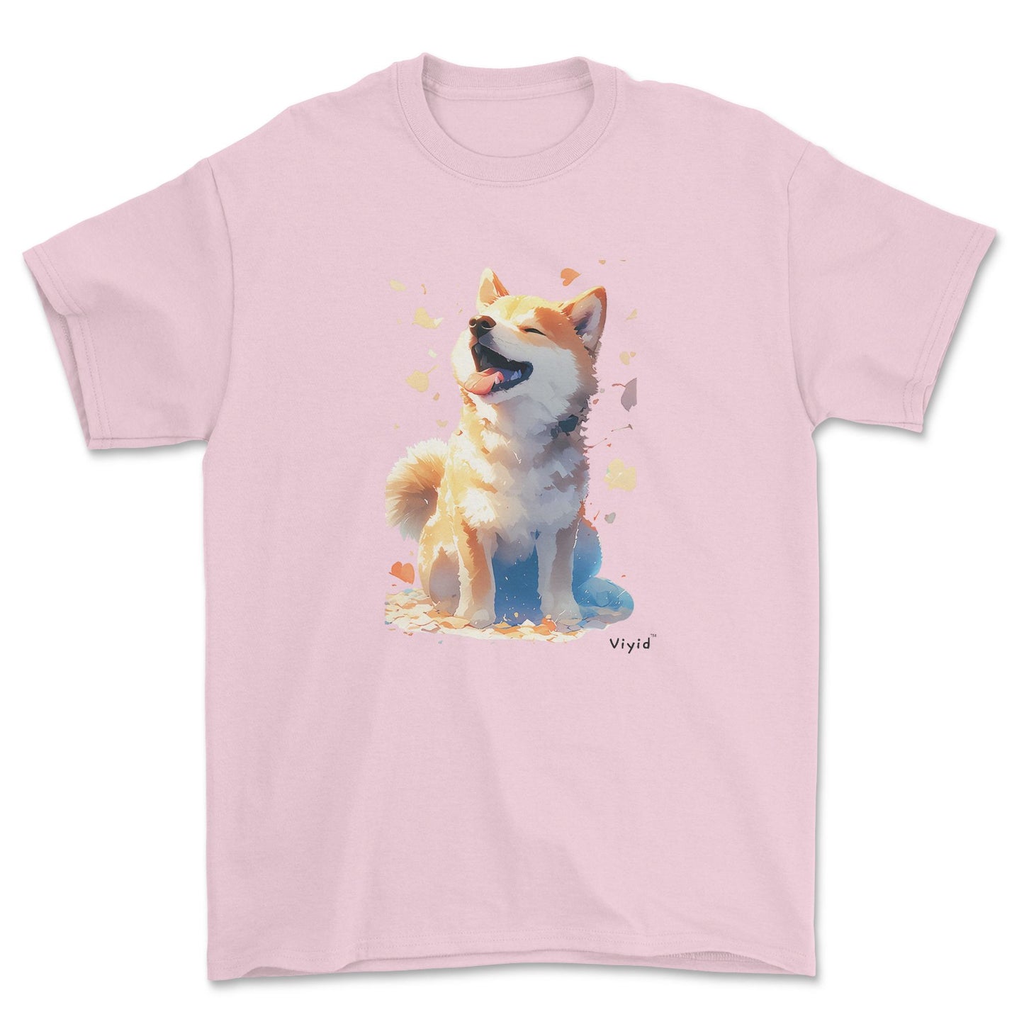 Japanese Shiba Inu adult t-shirt light pink
