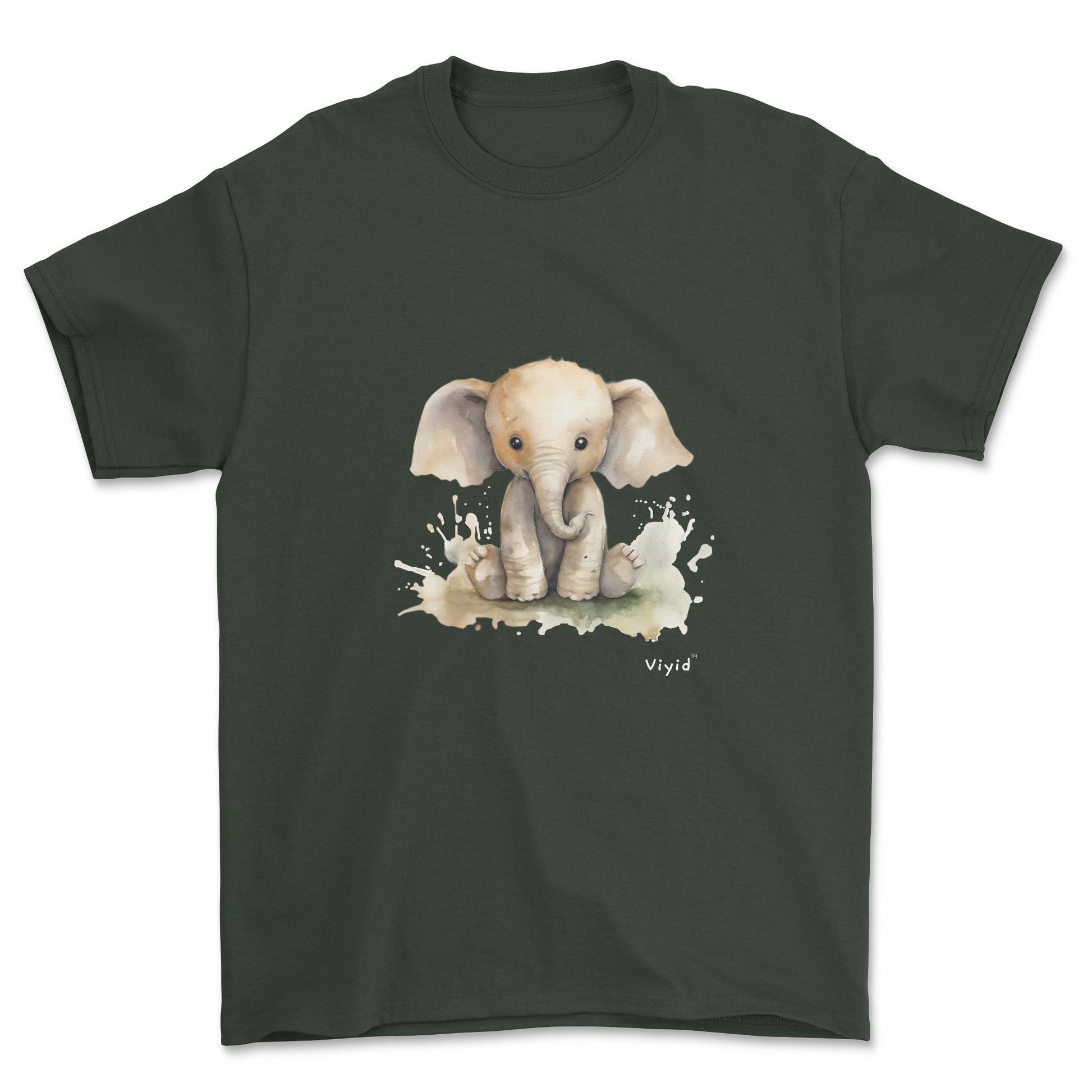 baby elephant adult t-shirt forest green