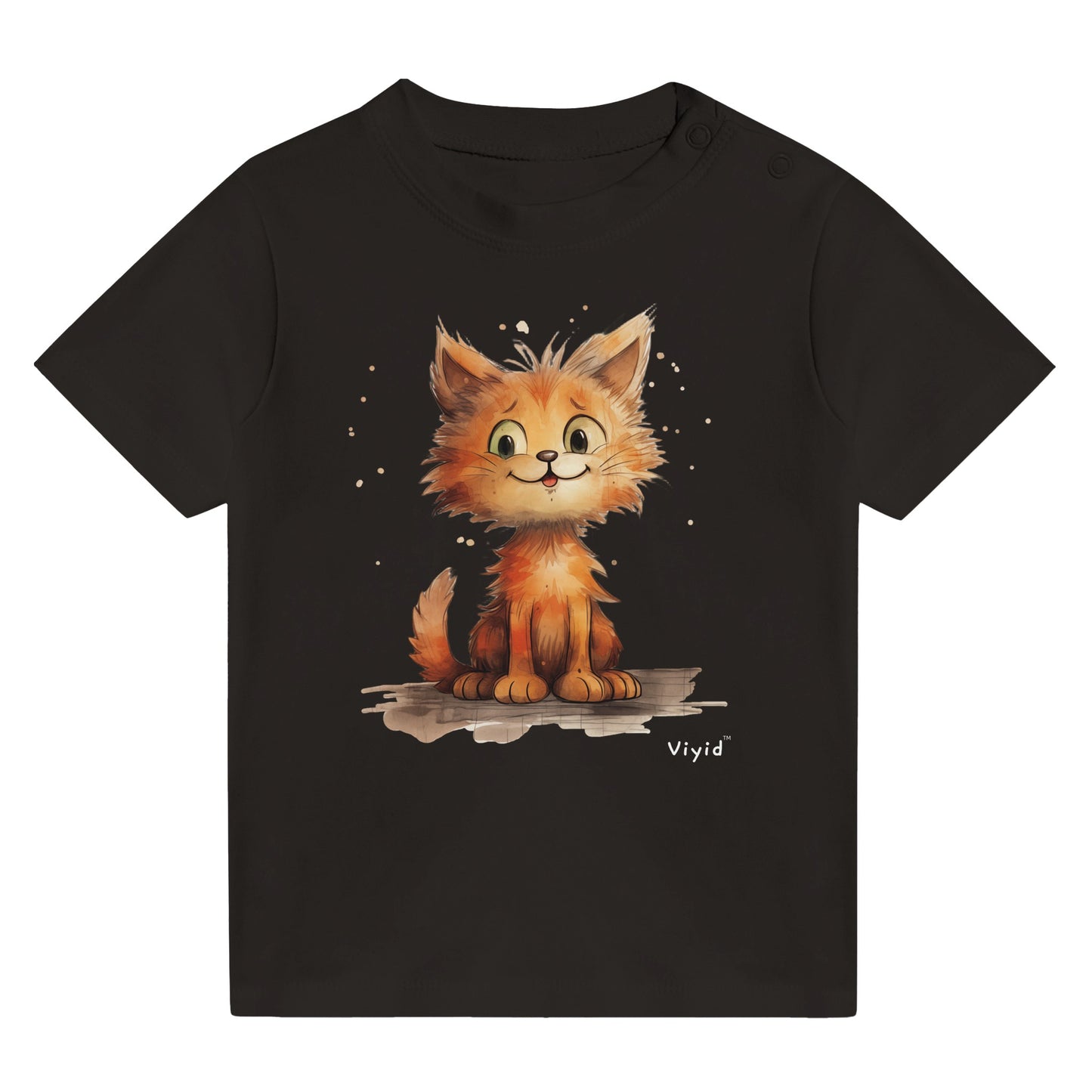 orange persian cat baby t-shirt black