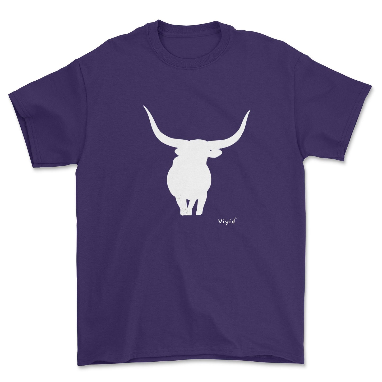 silhouette bull adult t-shirt purple