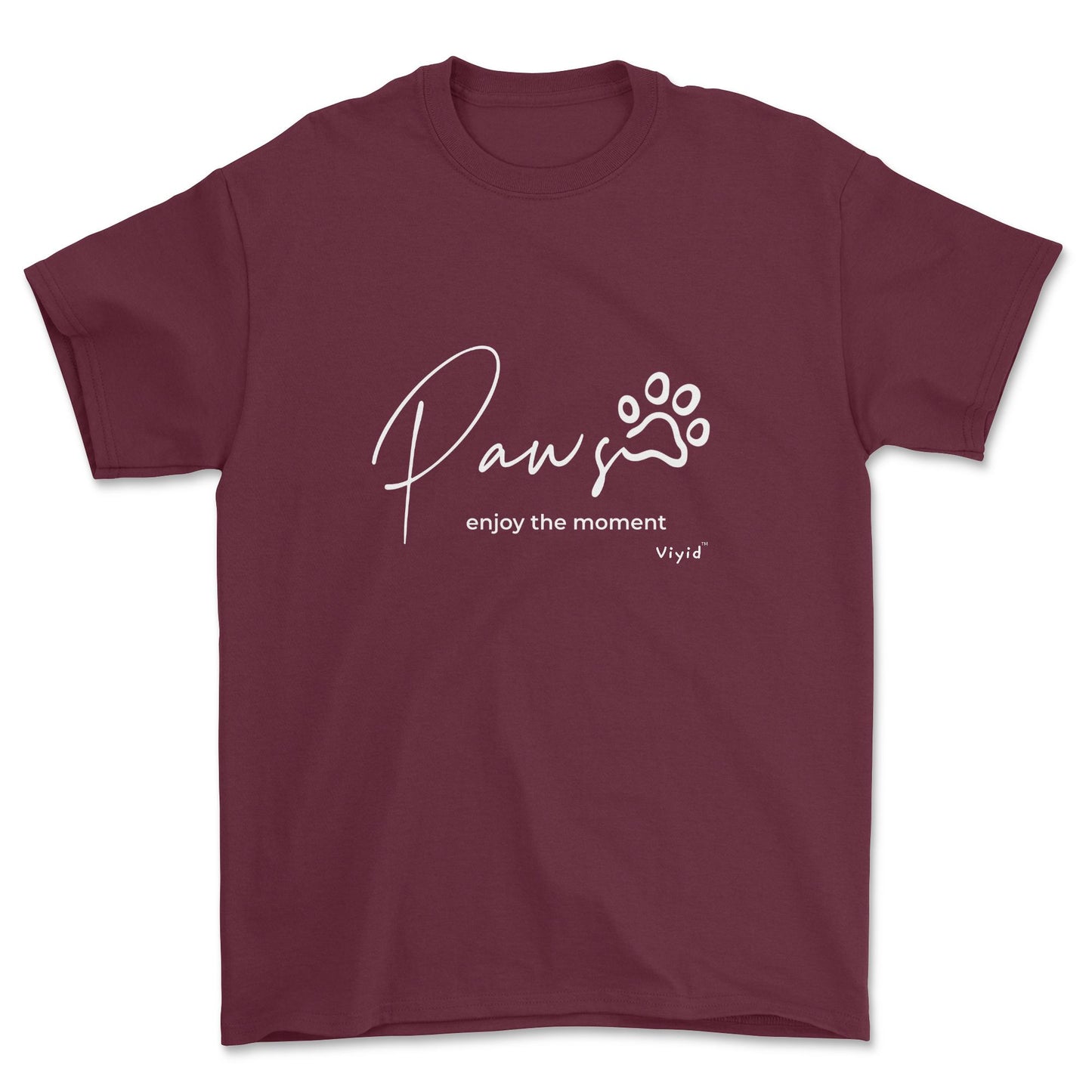 paws enjoy the moment youth t-shirt maroon