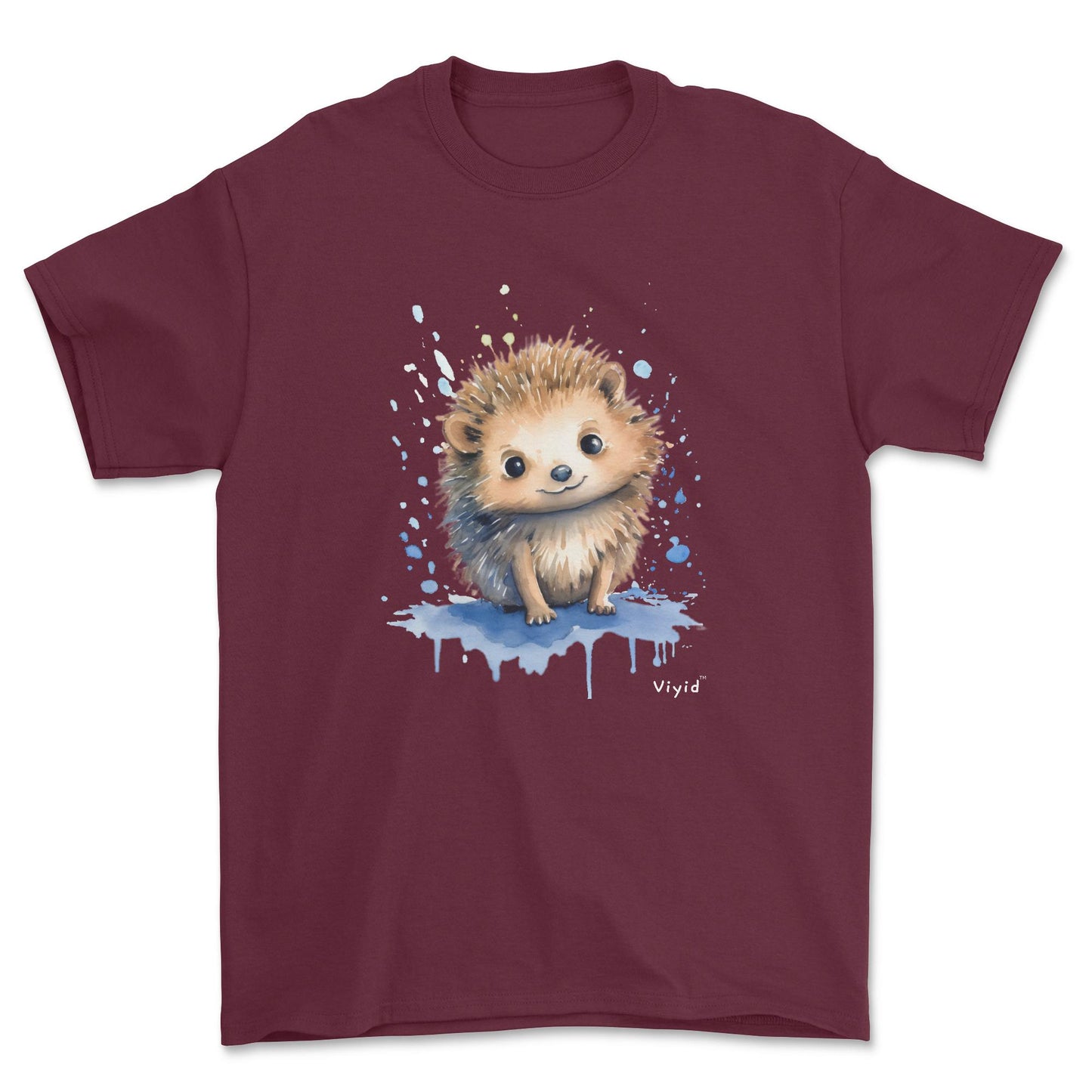 baby hedgehog adult t-shirt maroon