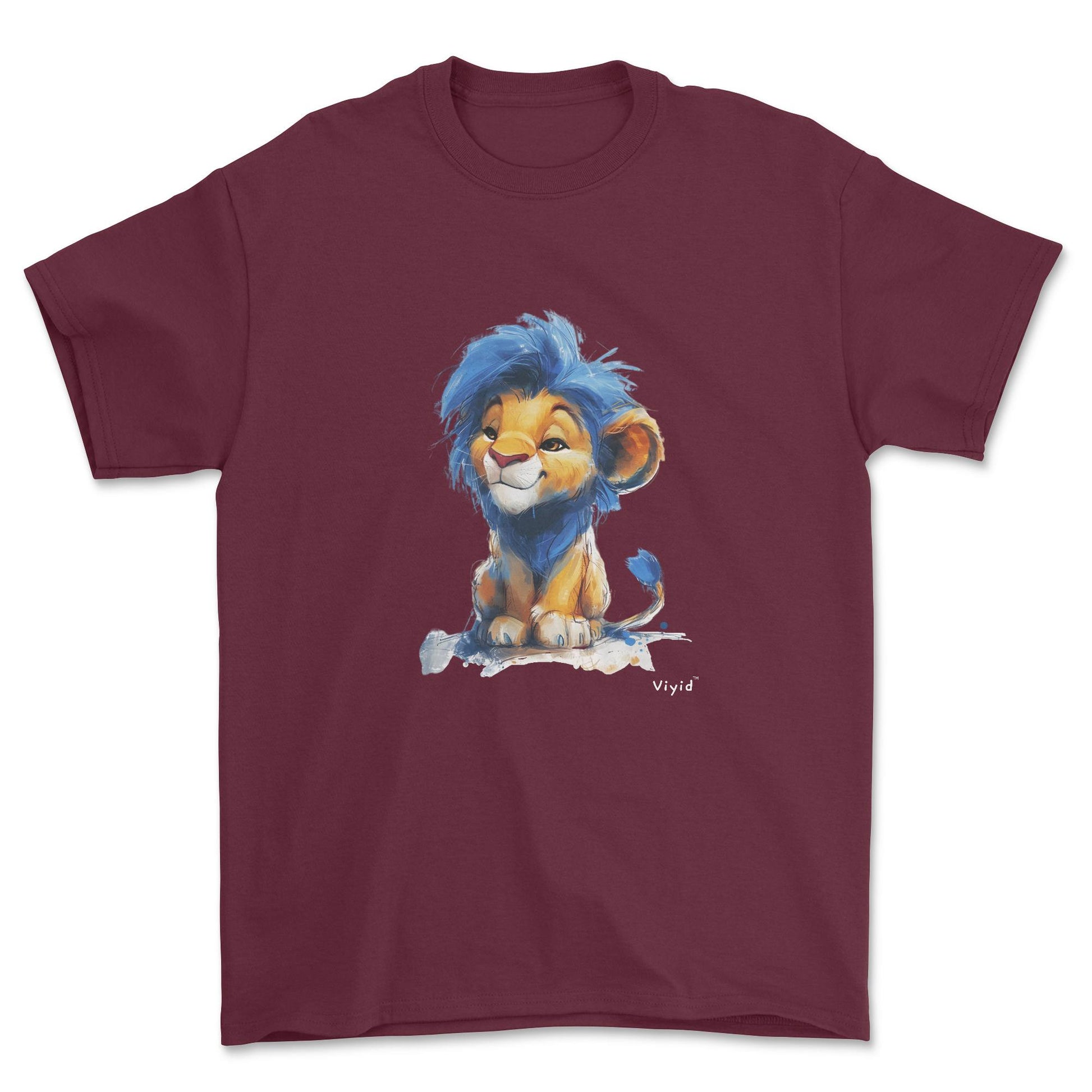 Blue mane lion adult t-shirt maroon