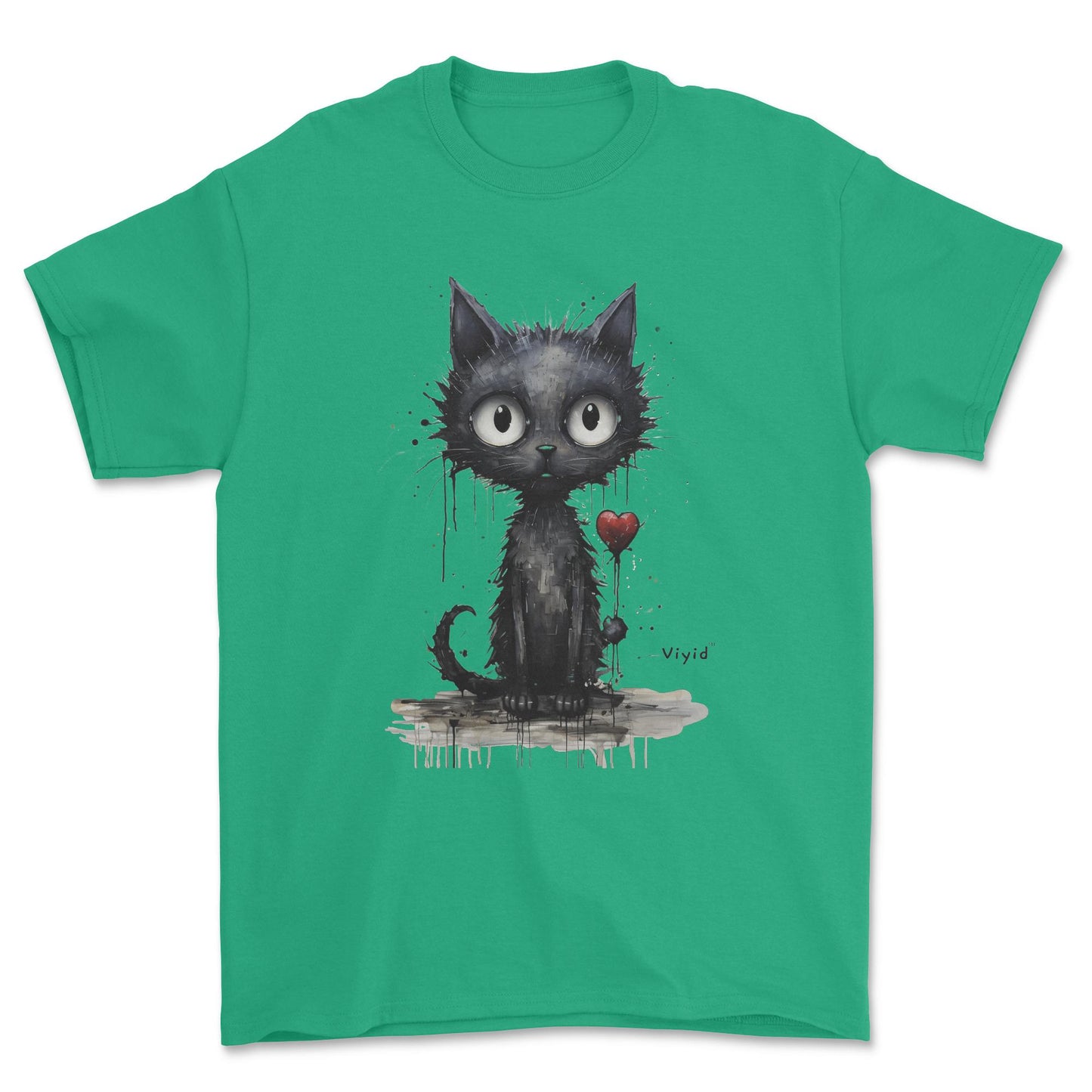 expressionism black cat youth t-shirt irish green