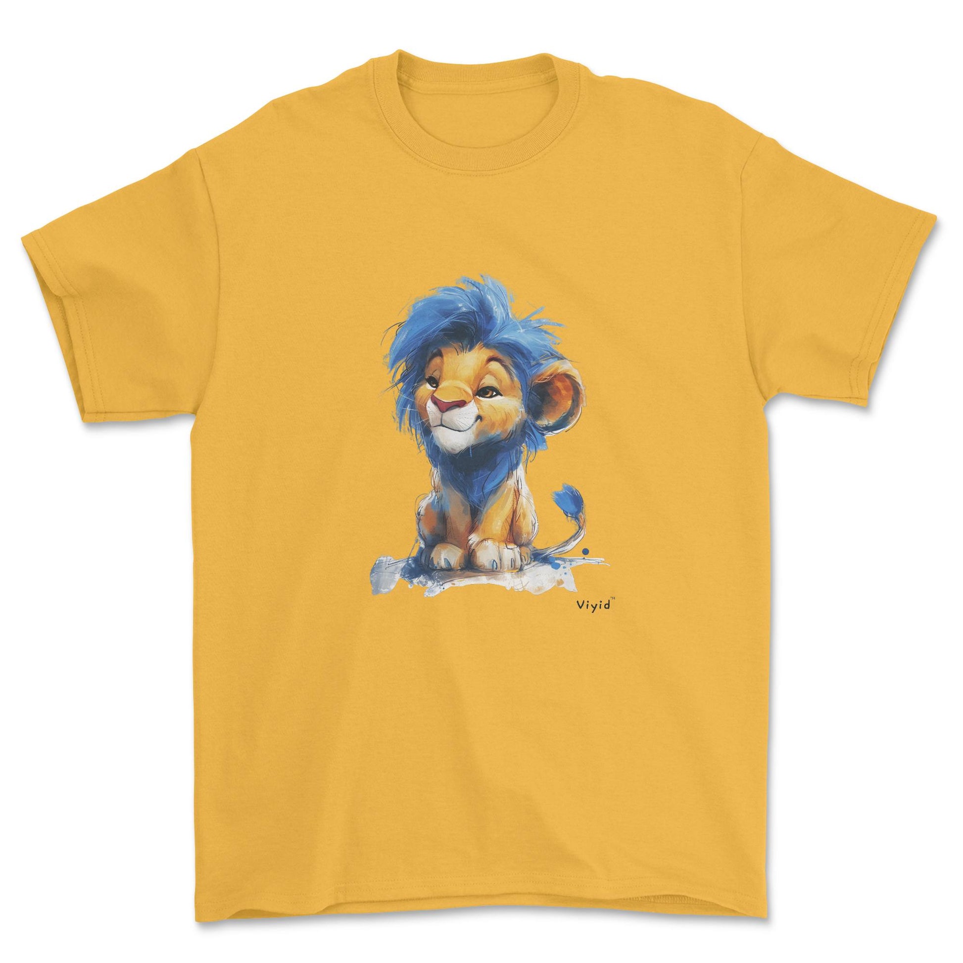 Blue mane lion adult t-shirt gold
