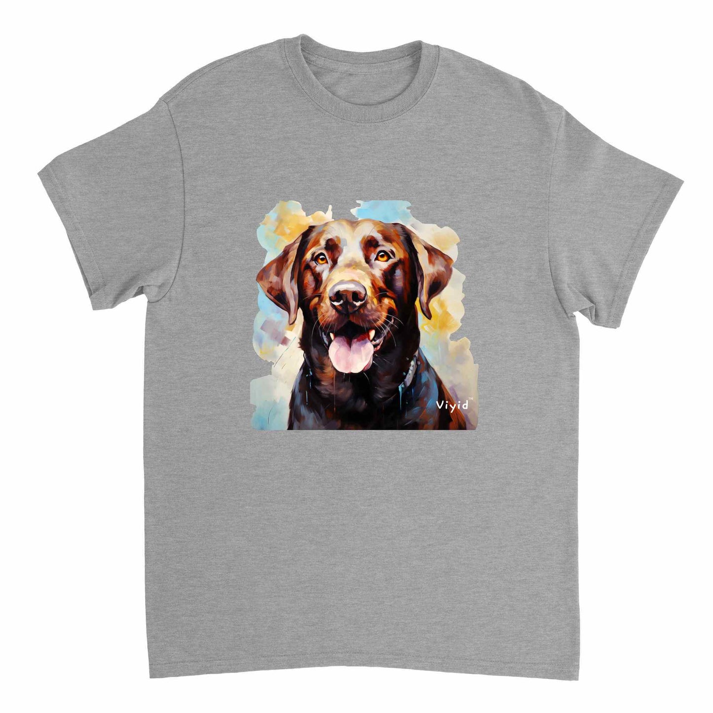 chocolate Labrador Retriever adult t-shirt sports grey