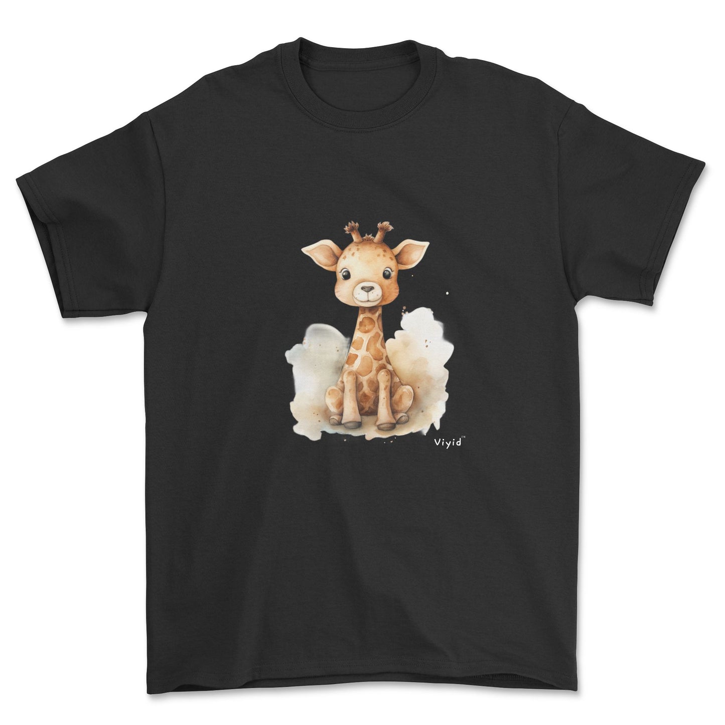 baby giraffe youth t-shirt black