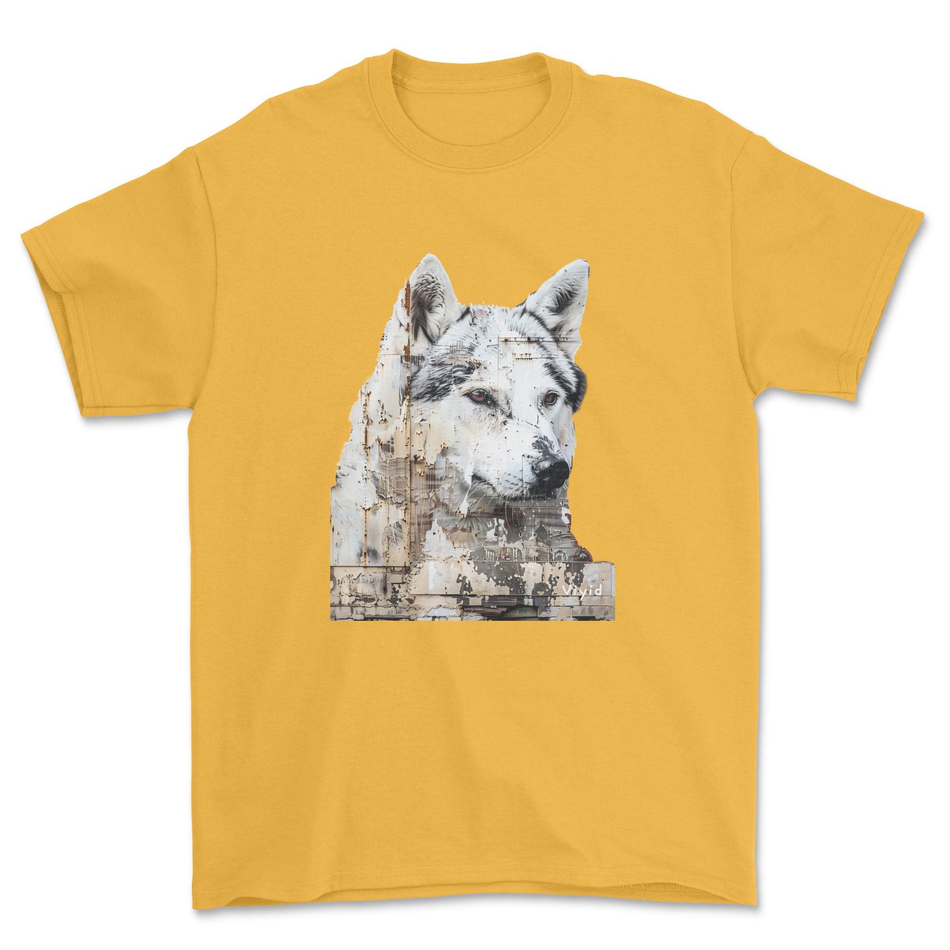 Siberian Husky adult t-shirt gold