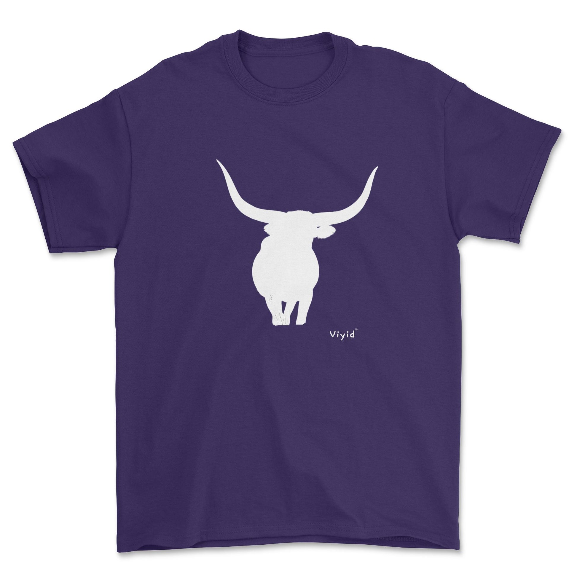 silhouette bull youth t-shirt purple