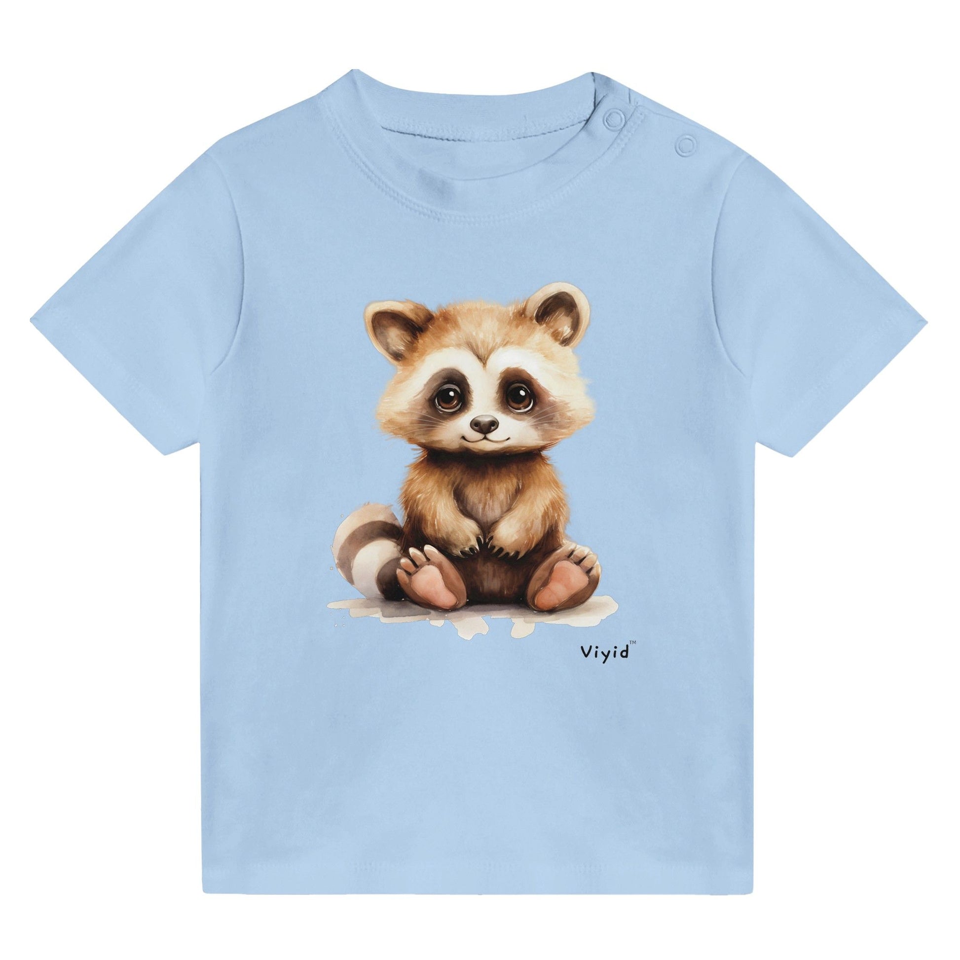 fluffy raccoon baby t-shirt baby blue