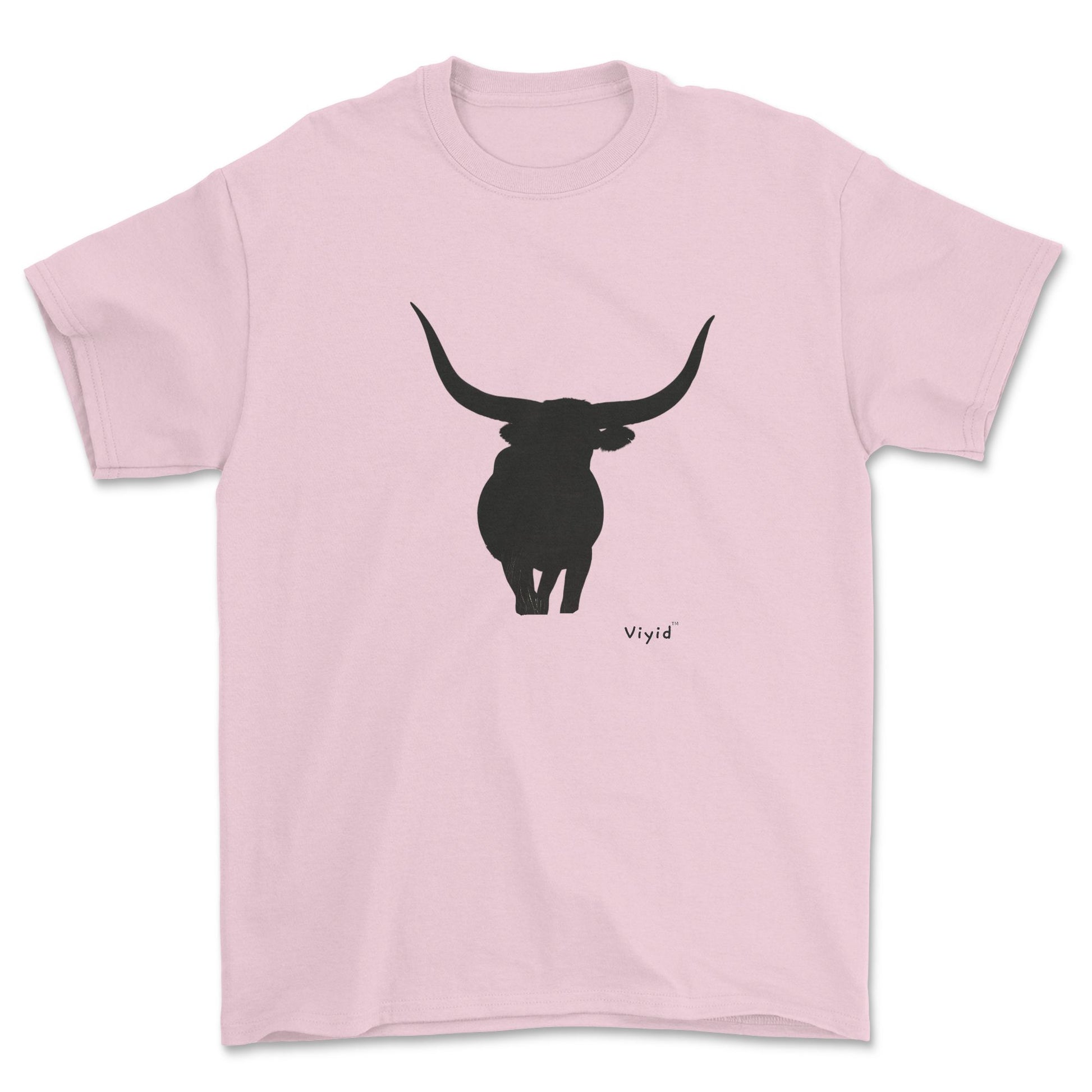 silhouette bull adult t-shirt light pink