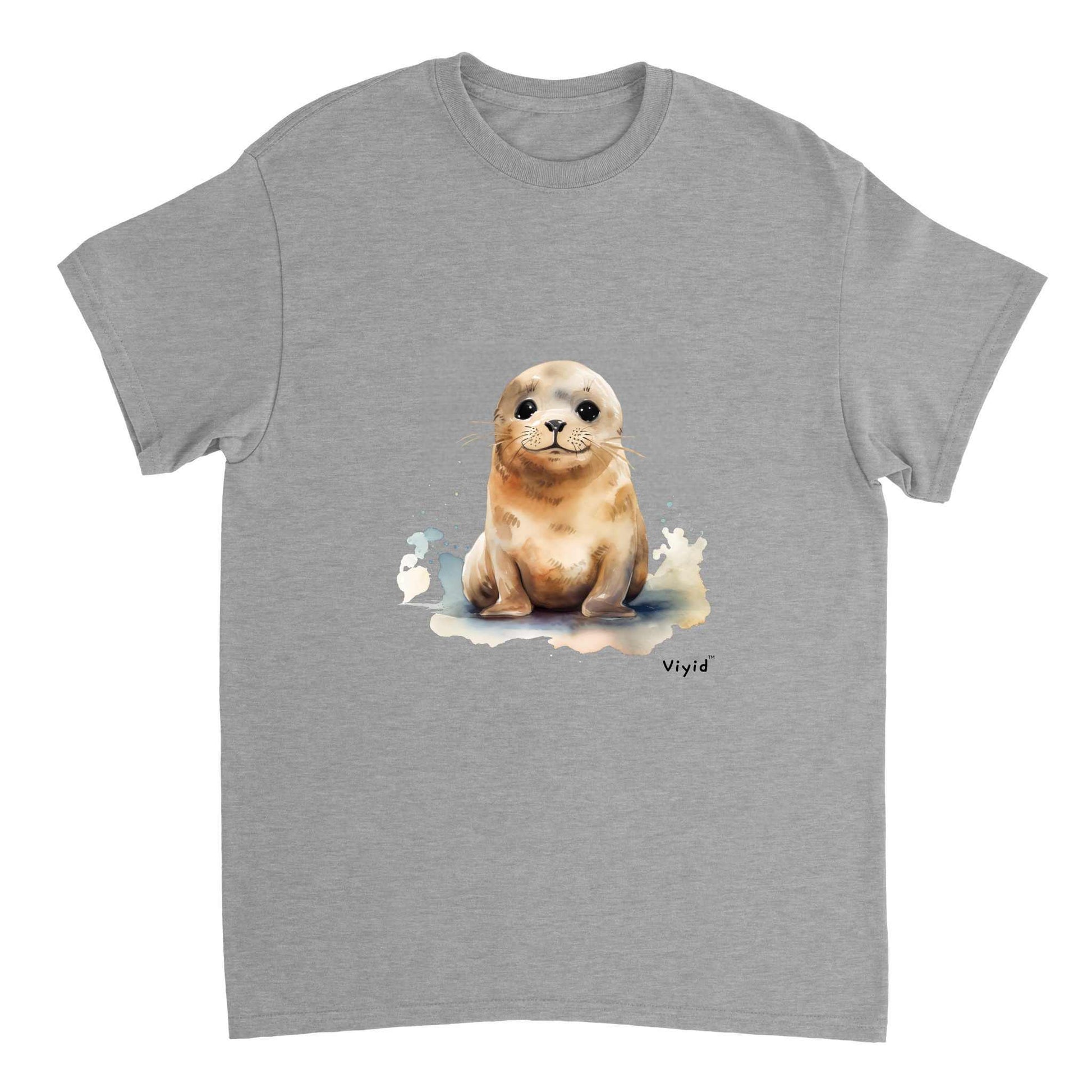 baby seal adult t-shirt sports grey