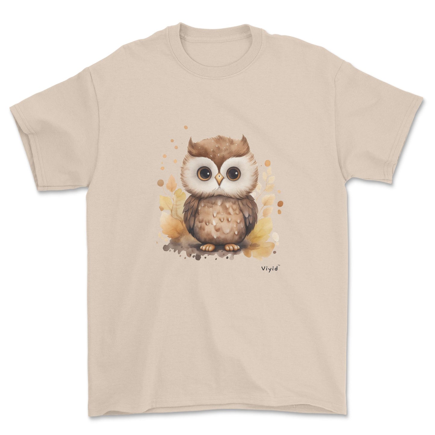 nocturnal owl adult t-shirt sand