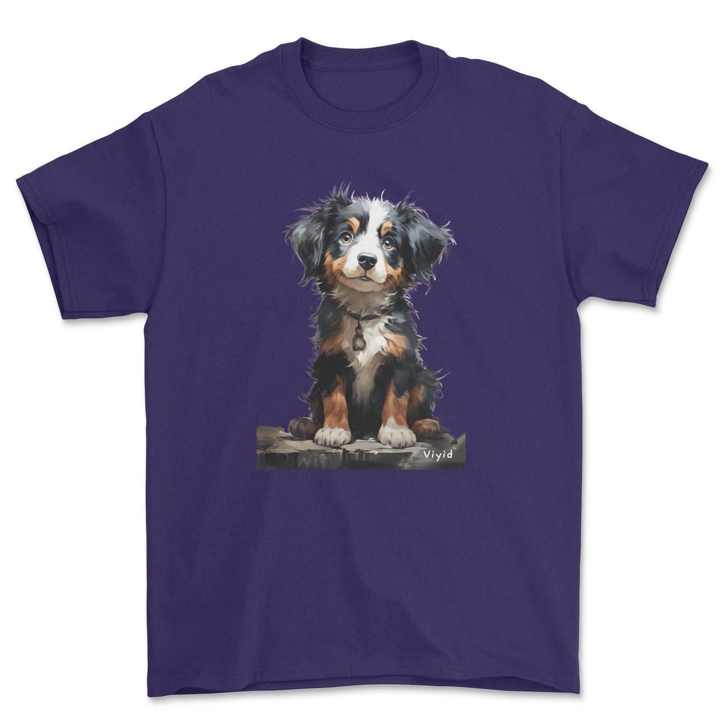 baby Bernese Mountain Dog adult t-shirt purple