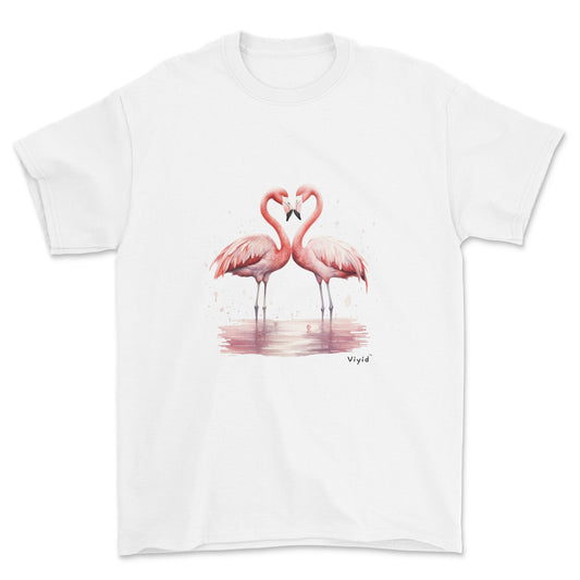 flamingo love youth t-shirt white