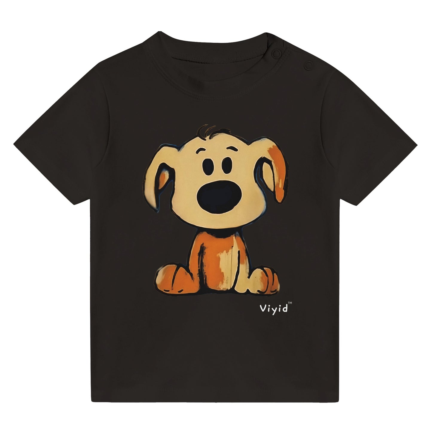 beagle cartoon dog baby t-shirt black