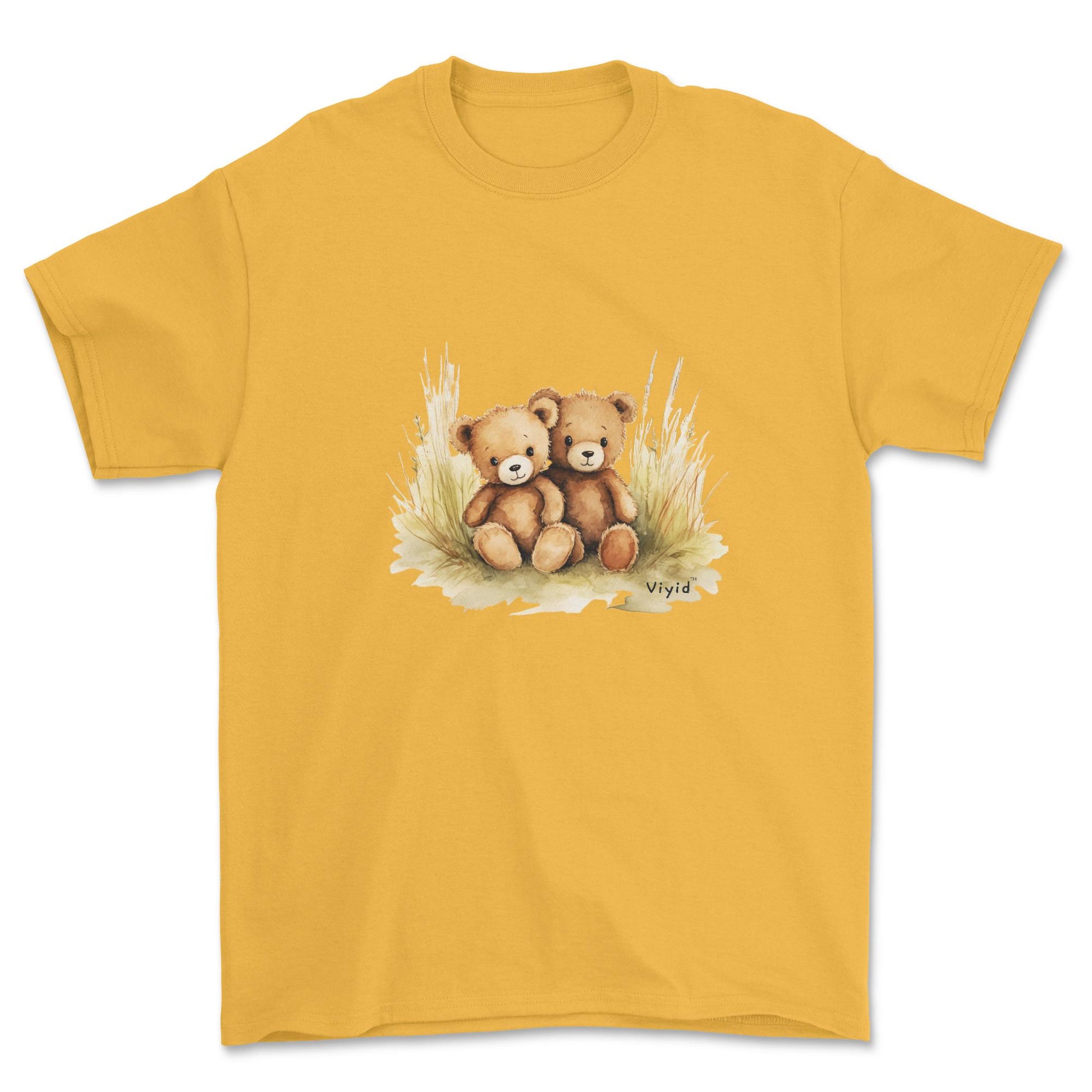 two bears adult t-shirt gold