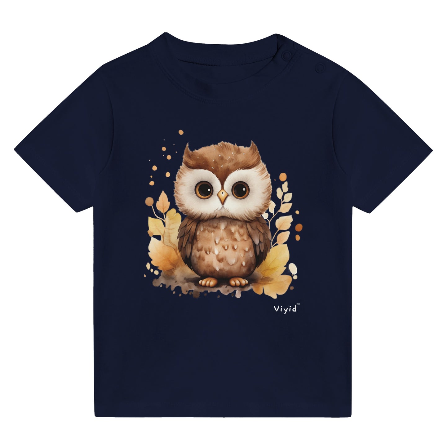 nocturnal owl baby t-shirt navy
