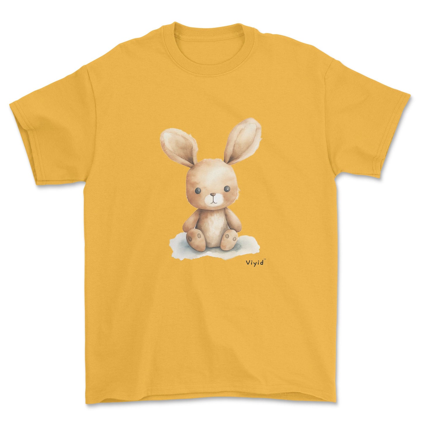 cute rabbit adult t-shirt gold