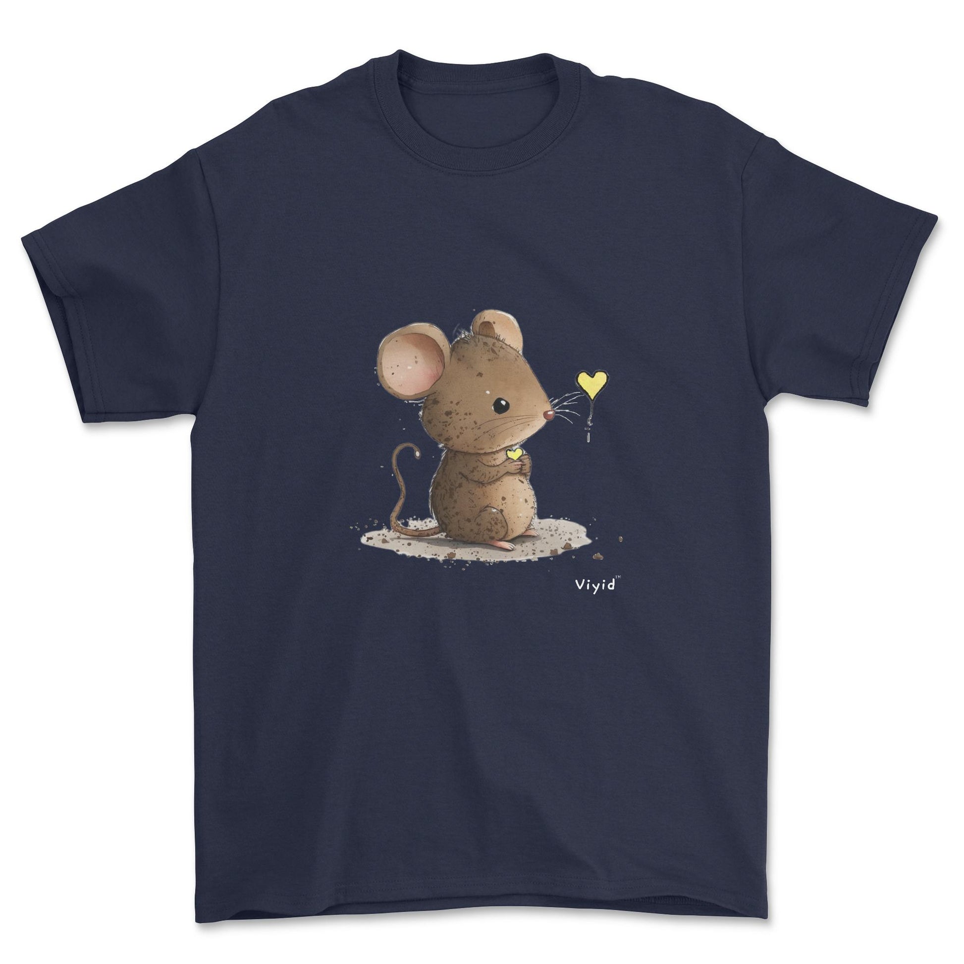 mouse with yellow heart youth t-shirt navy