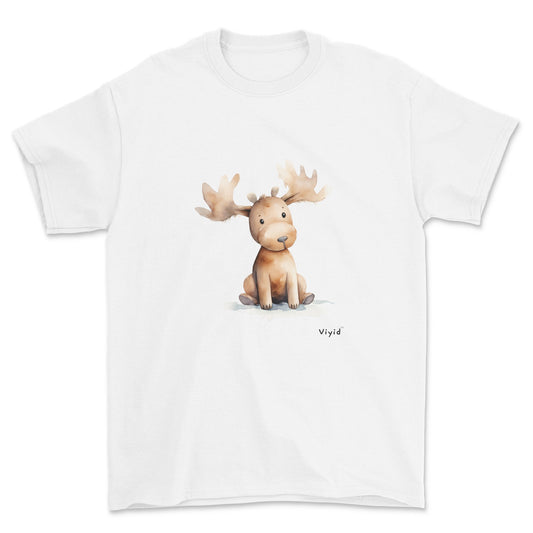 brown moose youth t-shirt white