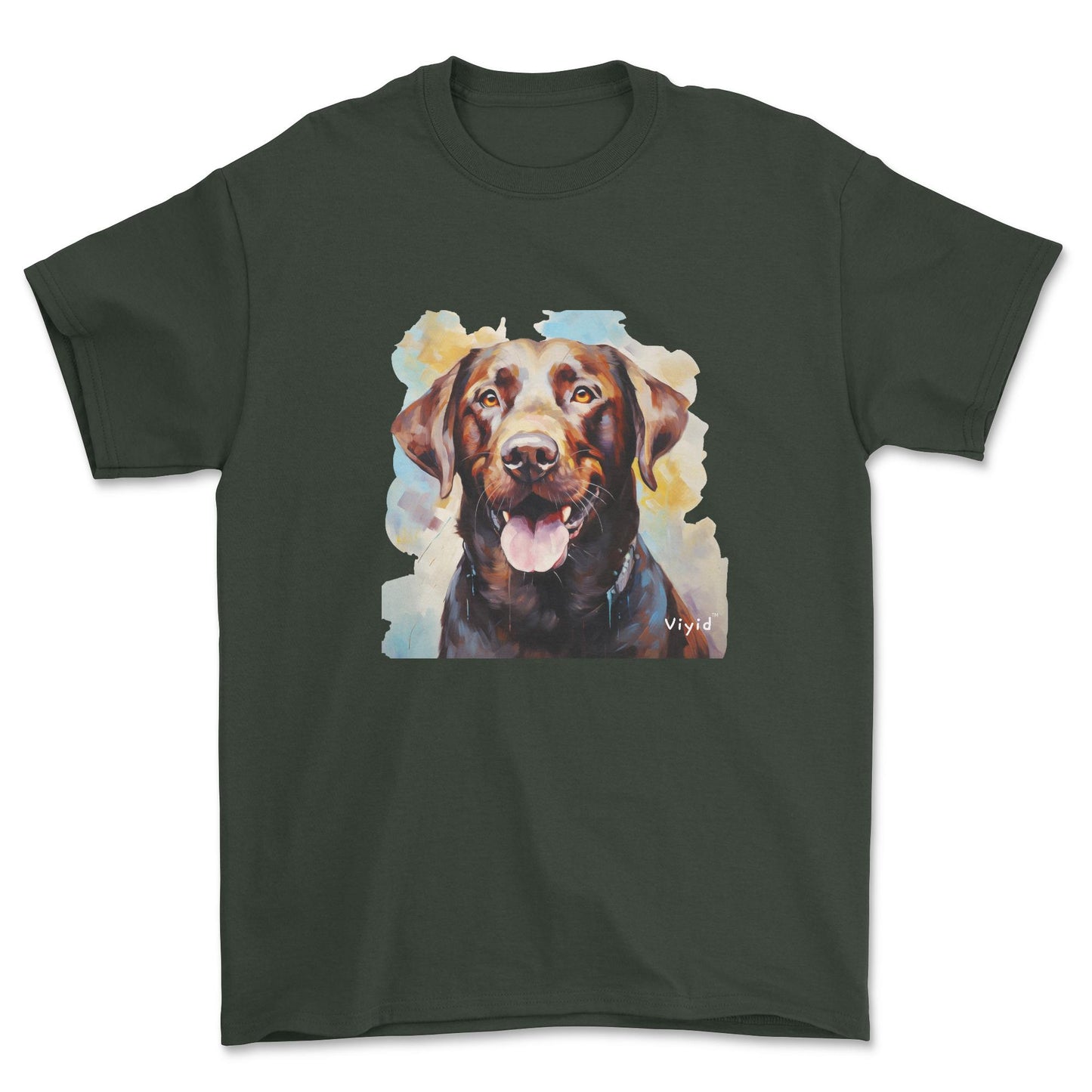 chocolate Labrador Retriever adult t-shirt forest green
