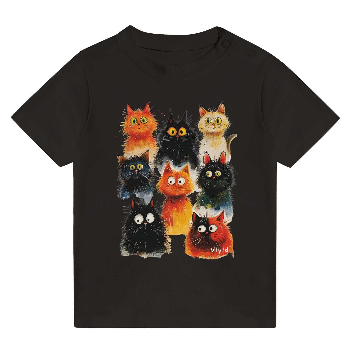 funky cats baby t-shirt black
