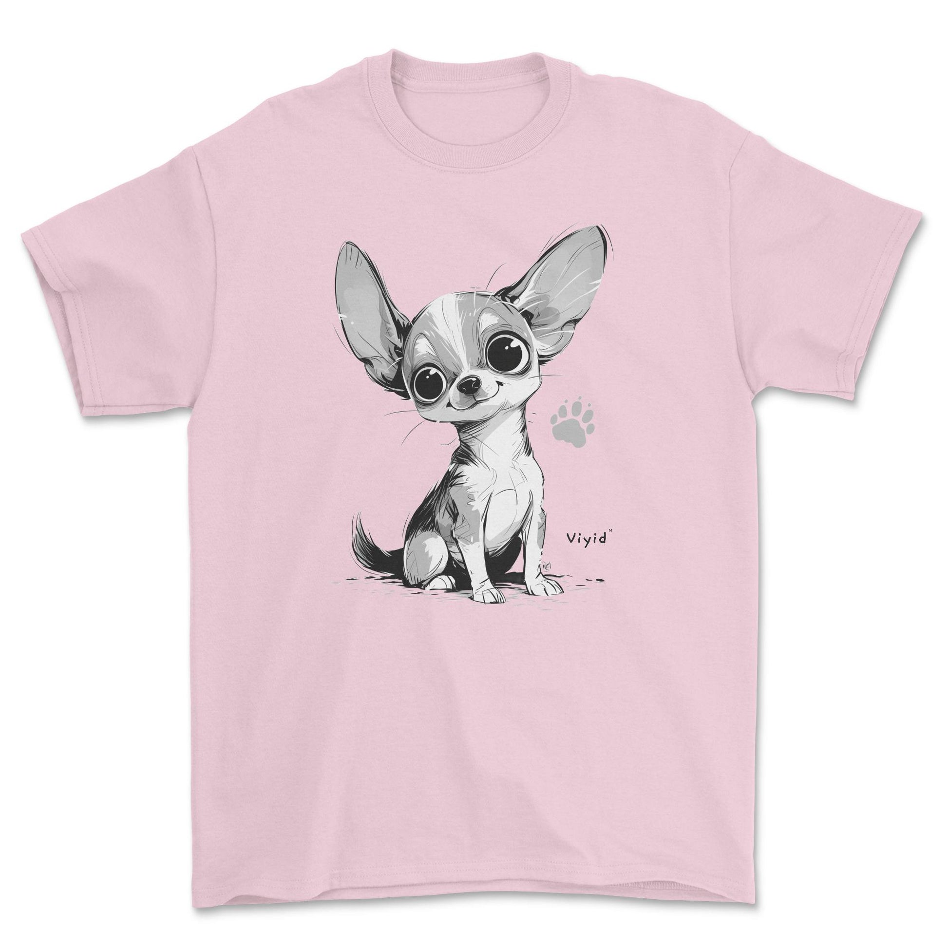 paw print chihuahua adult t-shirt light pink